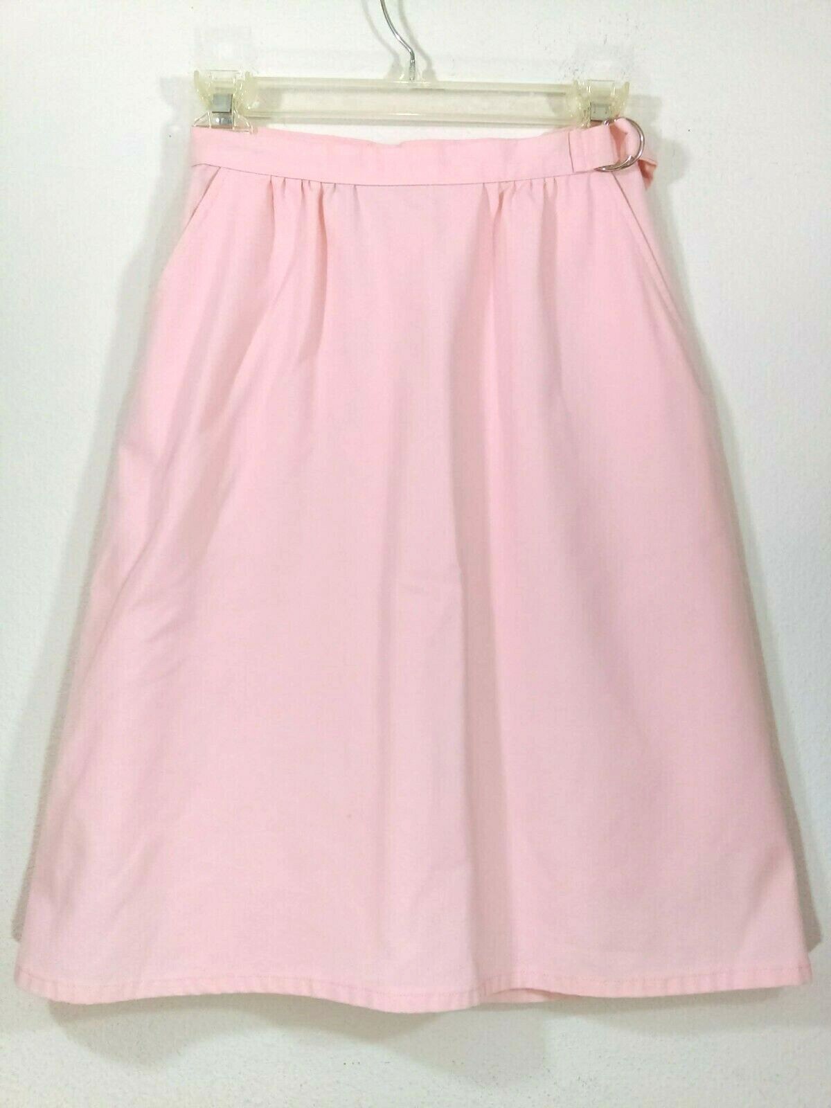 Vintage Lombardi inc Sportswear Skirt Small Pink Wrap Around D-Ring Belt Pockets