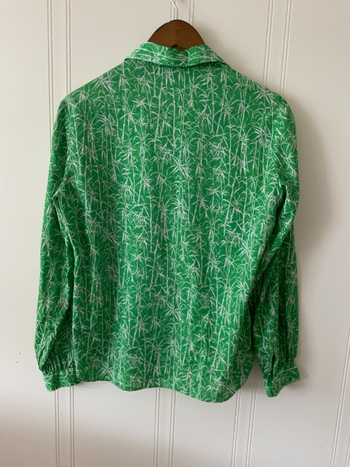 Vintage Campus Casual Blouse Size M Green Long Sleeve