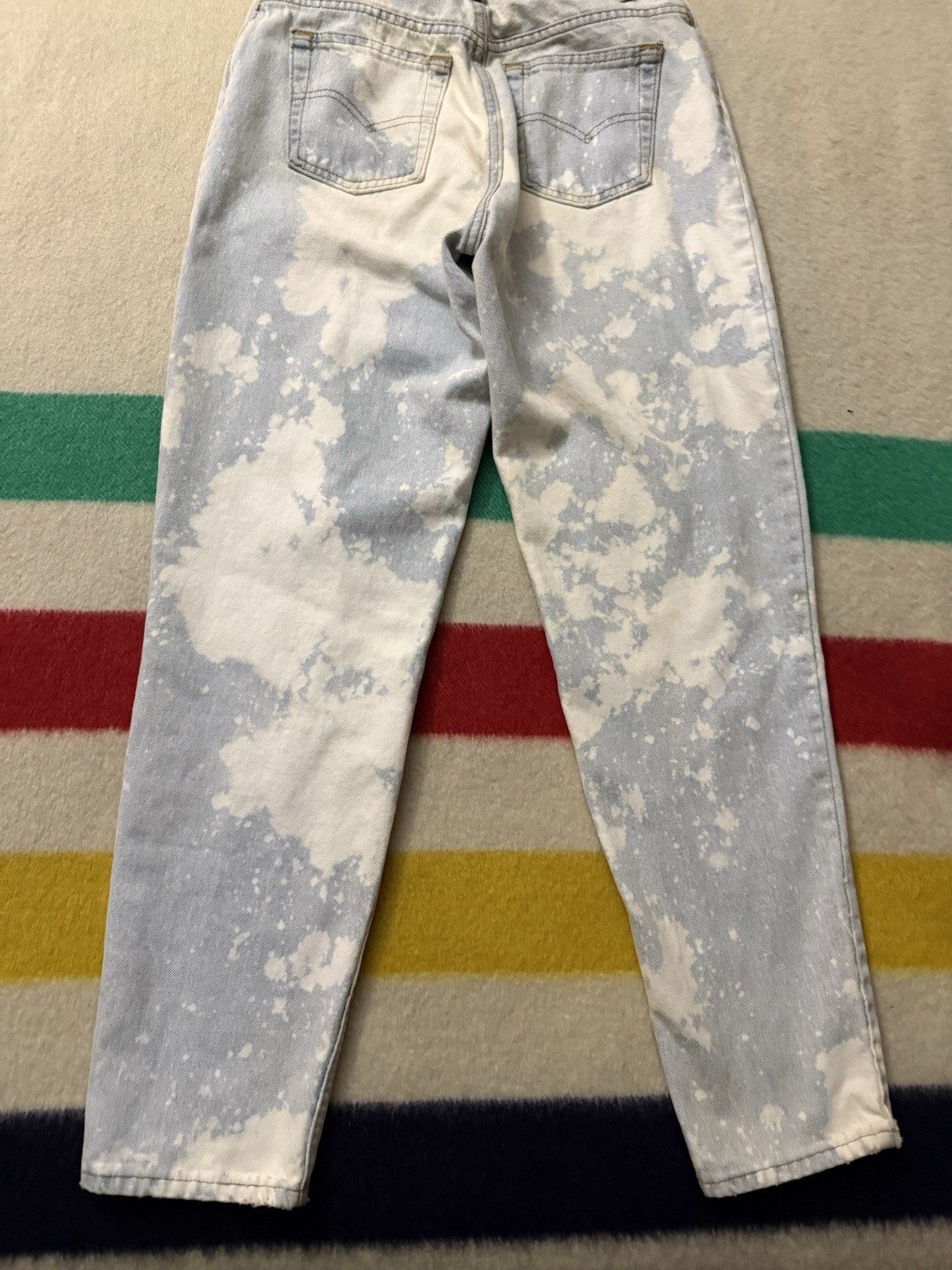 Women’s Vintage 90s Levis 16550-0233 Acid Wash Bleach Tie Dye Jeans 28/29 X 30
