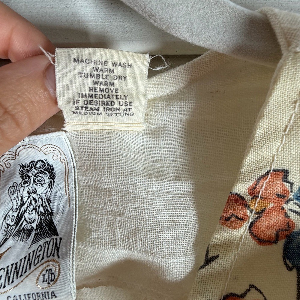 Vintage Kennington Ltd California Boho Floral Blouse Cream L