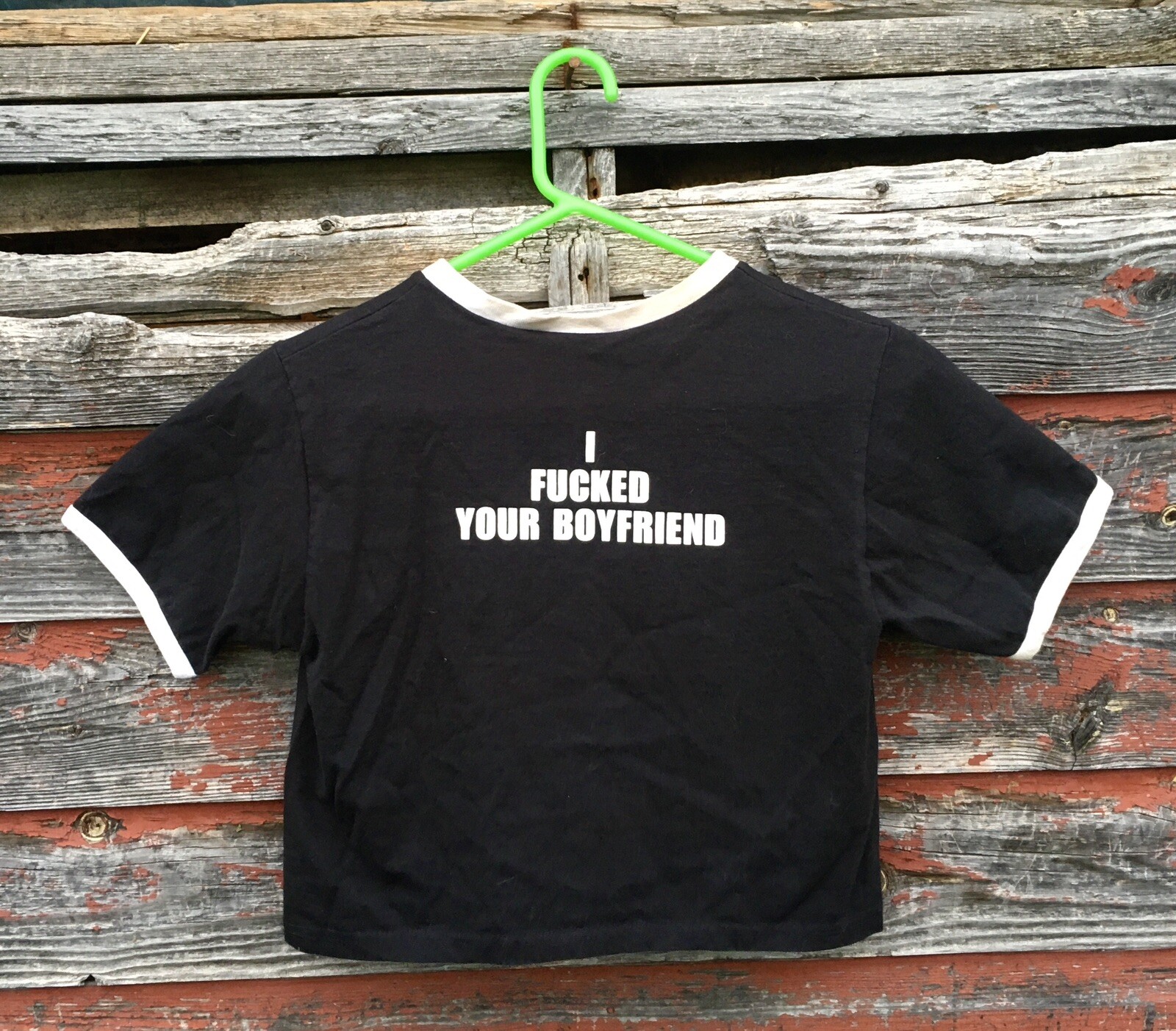 VTG 1990s MUTATE T-Shirt Crop Top Hardcore Mpls Industrial Mr YUK I F*** Your BF