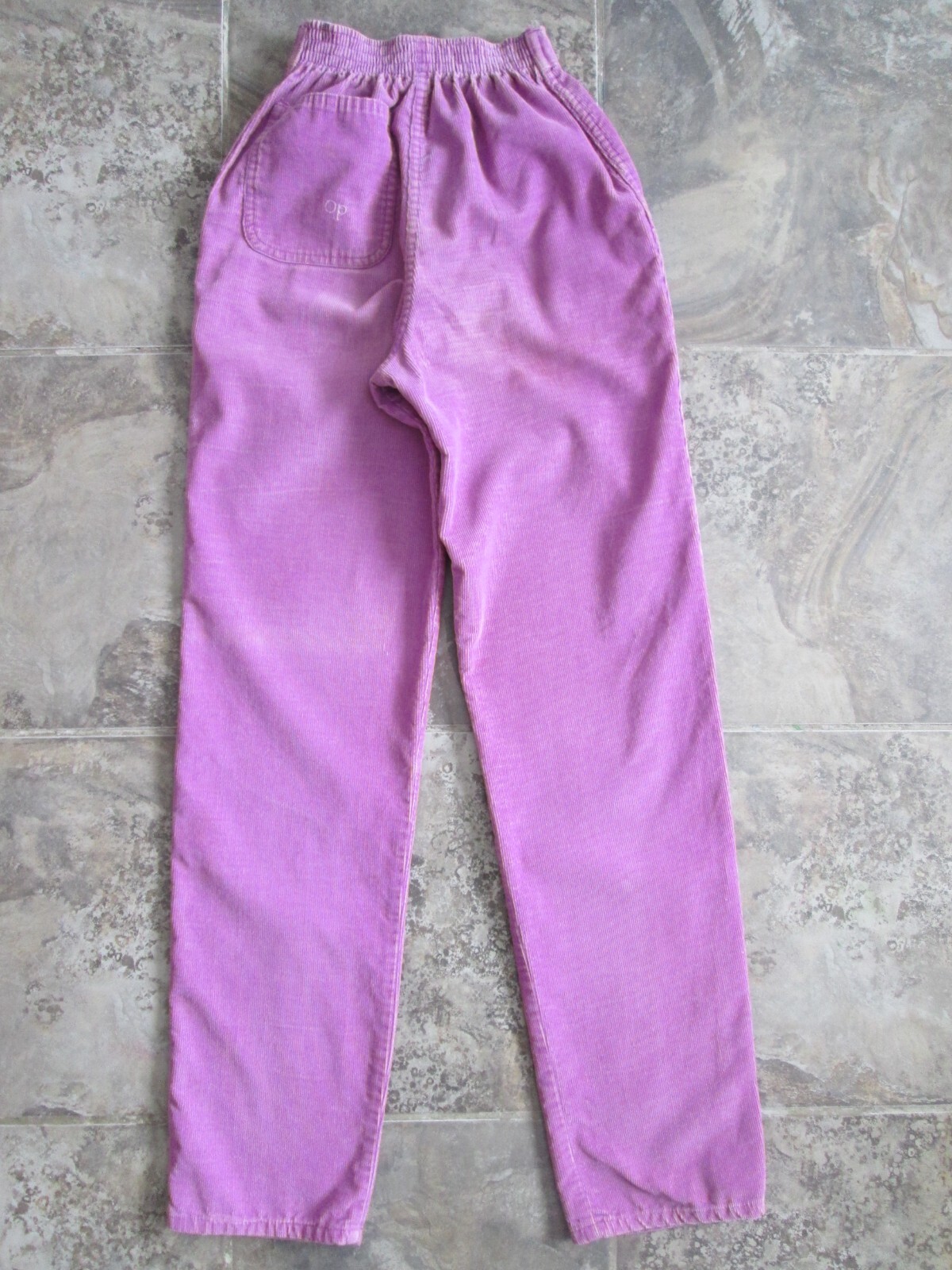 VTG Ocean Pacific Corduroy Pants +/- 22×31 Purple High Waist Tapered Leg Pleated