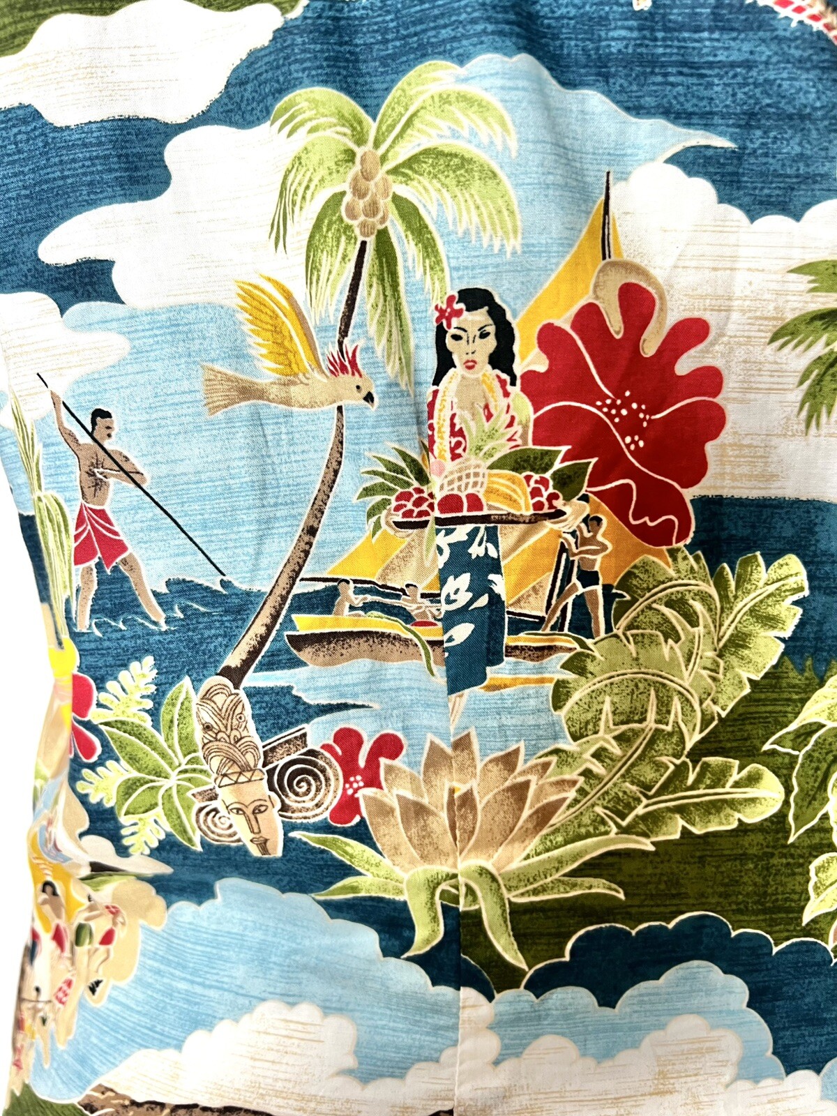 NANI Of HAWAII 90’s 90s Y2K Vintage Hawaiian Tiki Copyright Aloha Blouse Top XL