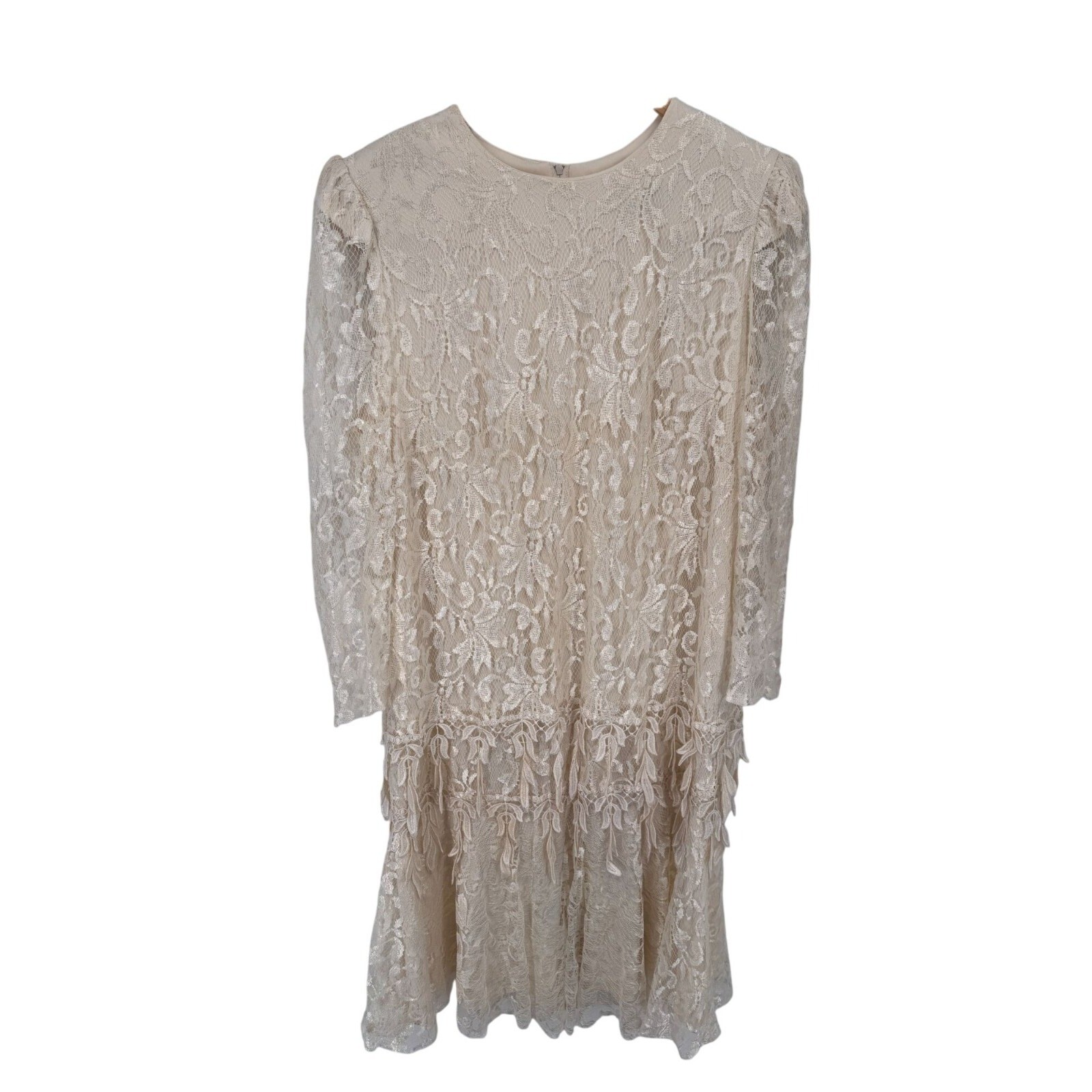 Vintage David Rose Mother of Bride Lace Dress Womens XL Off White Cottagecore