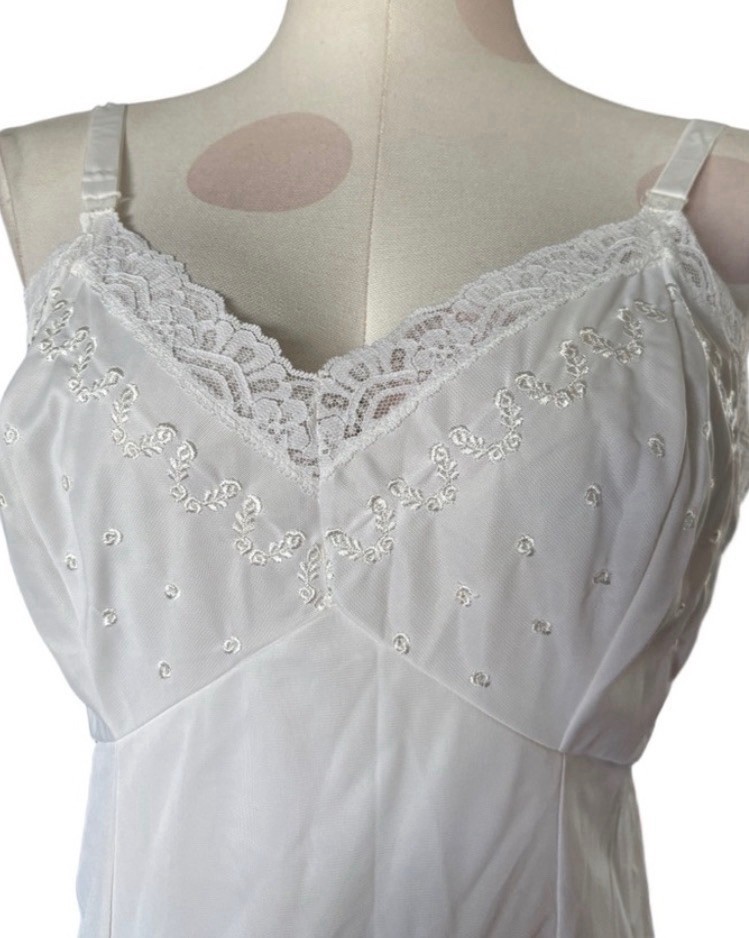 Vintage 60s coquette slip dress – white – small
