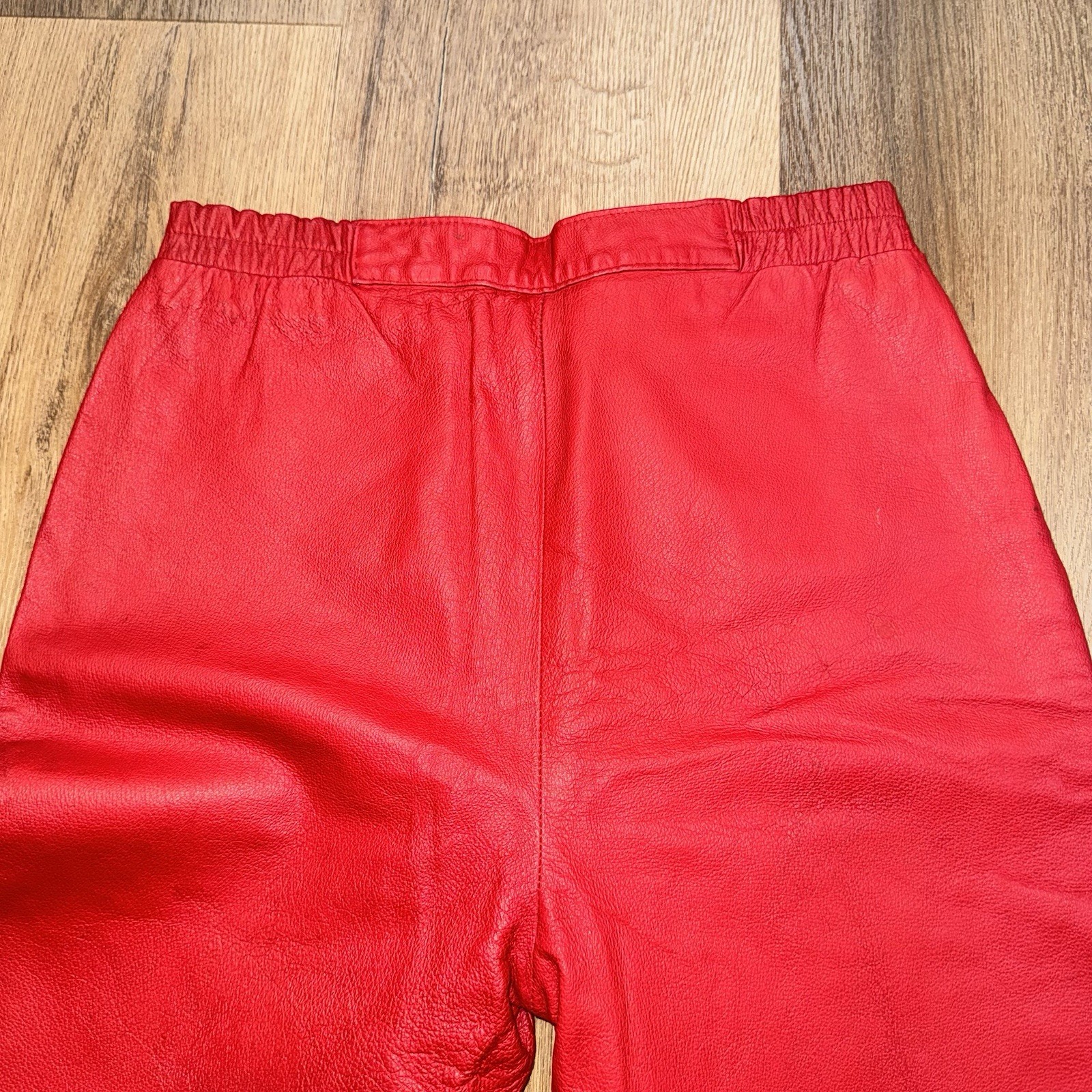 Vintage Leather Pants Womens 10 Red 1980s Rocker Grunge New Wave 80s 30 x 29