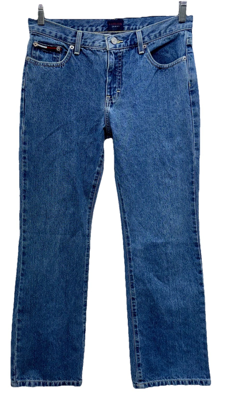 VTG 2000 Tommy Jeans Women Size 9 Jamil Straight Jeans Y2K Med Wash 100% Cotton