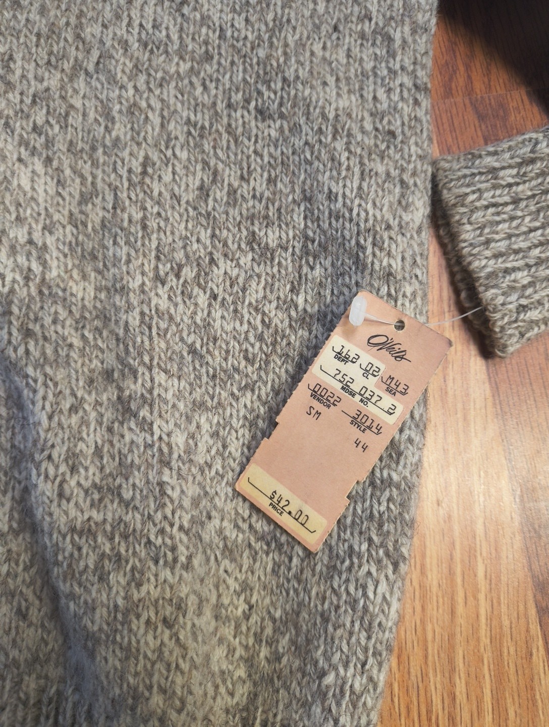 Vtg Cambridge Dry Goods Ragg Wool Blend Sweater NWT M Leather Elbow Patch