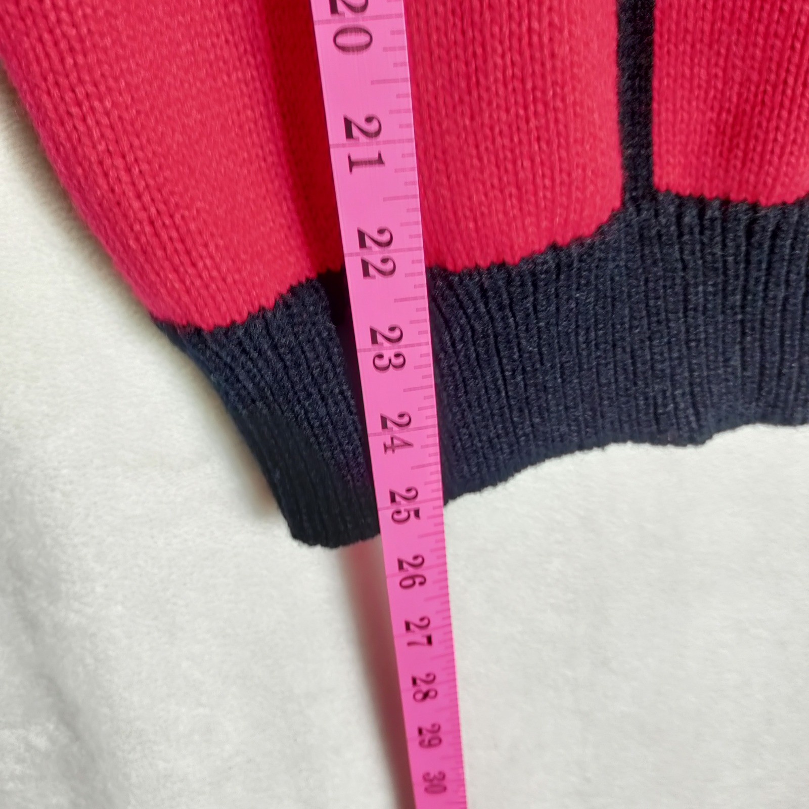 Vintage I’m Inflaks Red Cat Intarsia Knit Sweater Polo Collar Retro 80s 90s