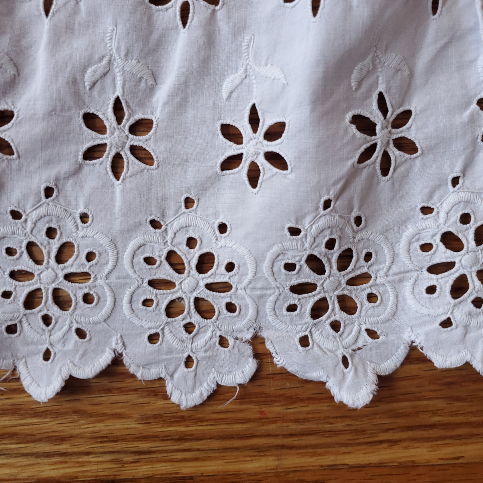 Antique Victorian Edwardian undergarment white cotton eyelet lace slip old dress