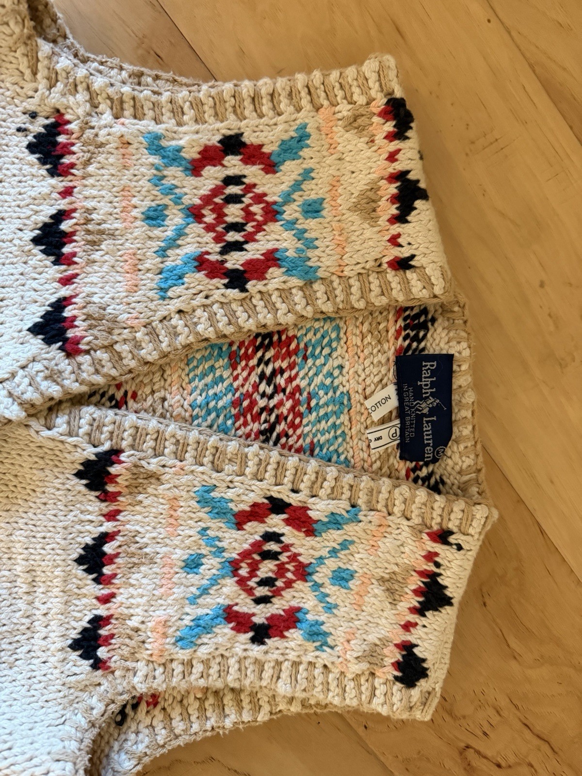 Vintage 1980’s Ralph Lauren, hand knitted in Great Britain, 100% cotton