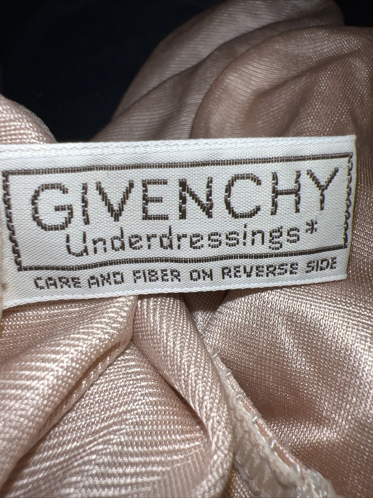 Vintage Givenchy Fair Half Slip Size Large Cream peach Nylon Lingerie