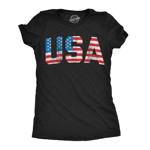 Womens Vintage USA T Shirt Awesome Fourth X-Large Heather Black – Vintage Usa