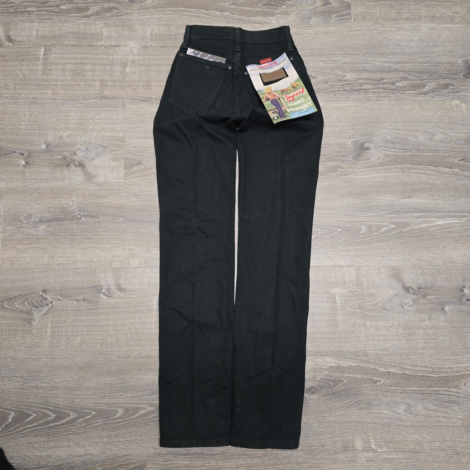 Vintage Wrangler Cowboy Cut 14MWZ Red Tag Jeans Women 0x34 Green USA Made NWT