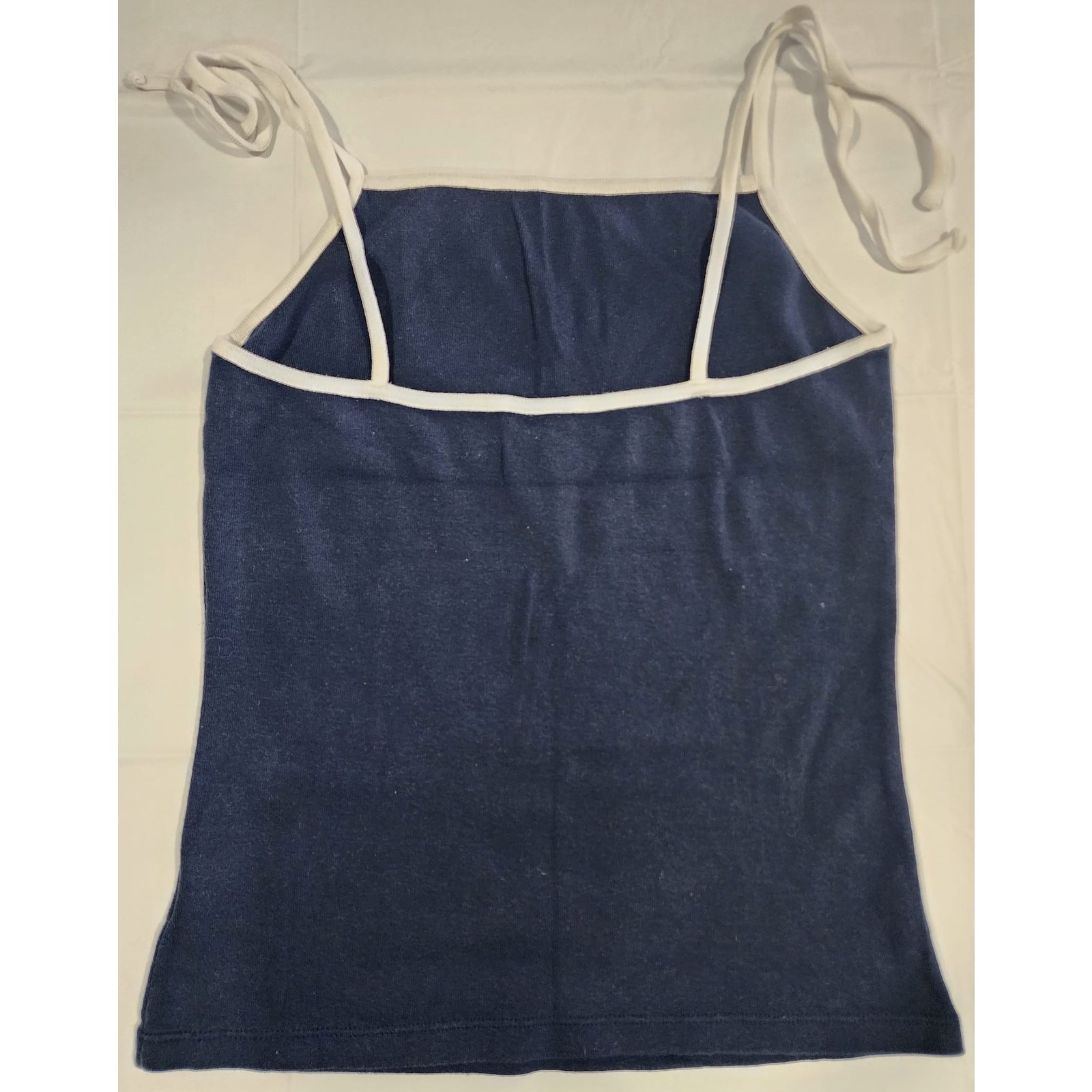 VINTAGE 2001 Tommy Jeans Tank Womens L Navy Camisole Strappy Square Neck