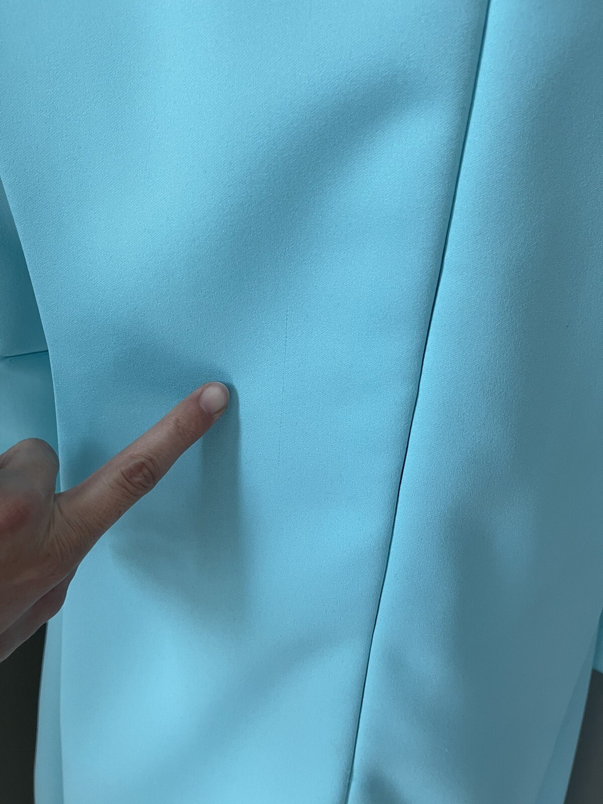 Vintage 1950s -60s Formal Gown Dress Teal Blue Embellished Crystals Horror Movie