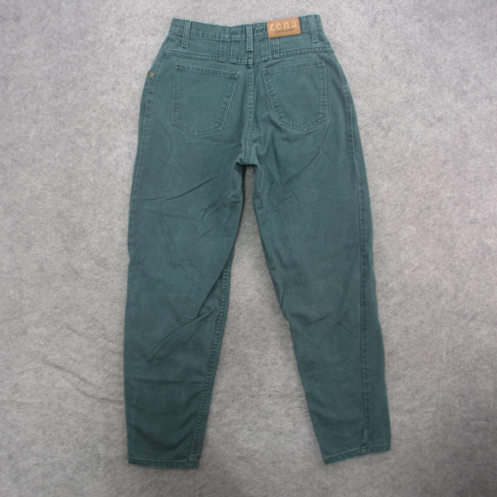Vintage Zena Jeans Womens 10A Green High Rise Tapered 100% Cotton Pants 90s