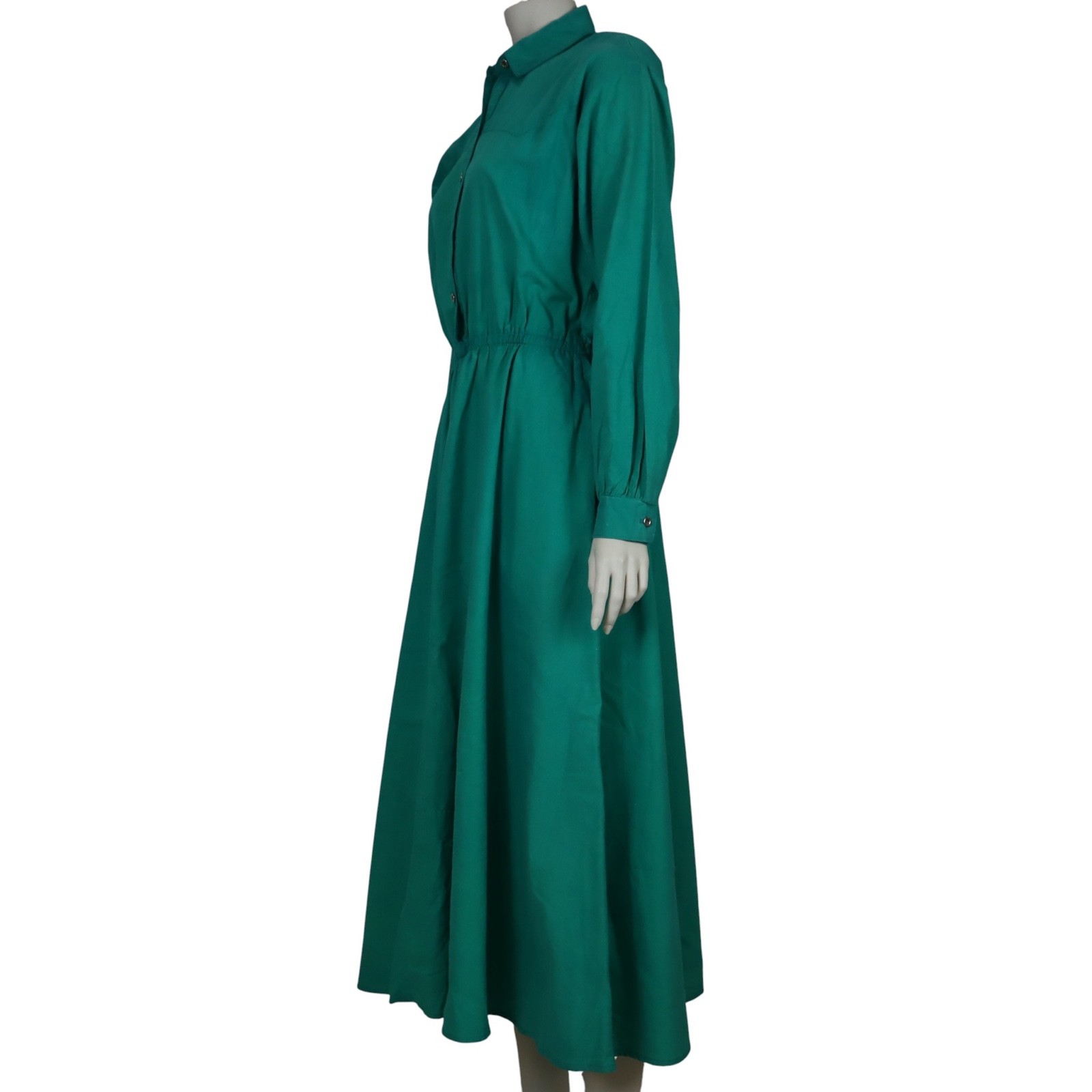 Vintage Panhandle Slim Western Dress Pleated Prairie Green USA 80s Women’s 12