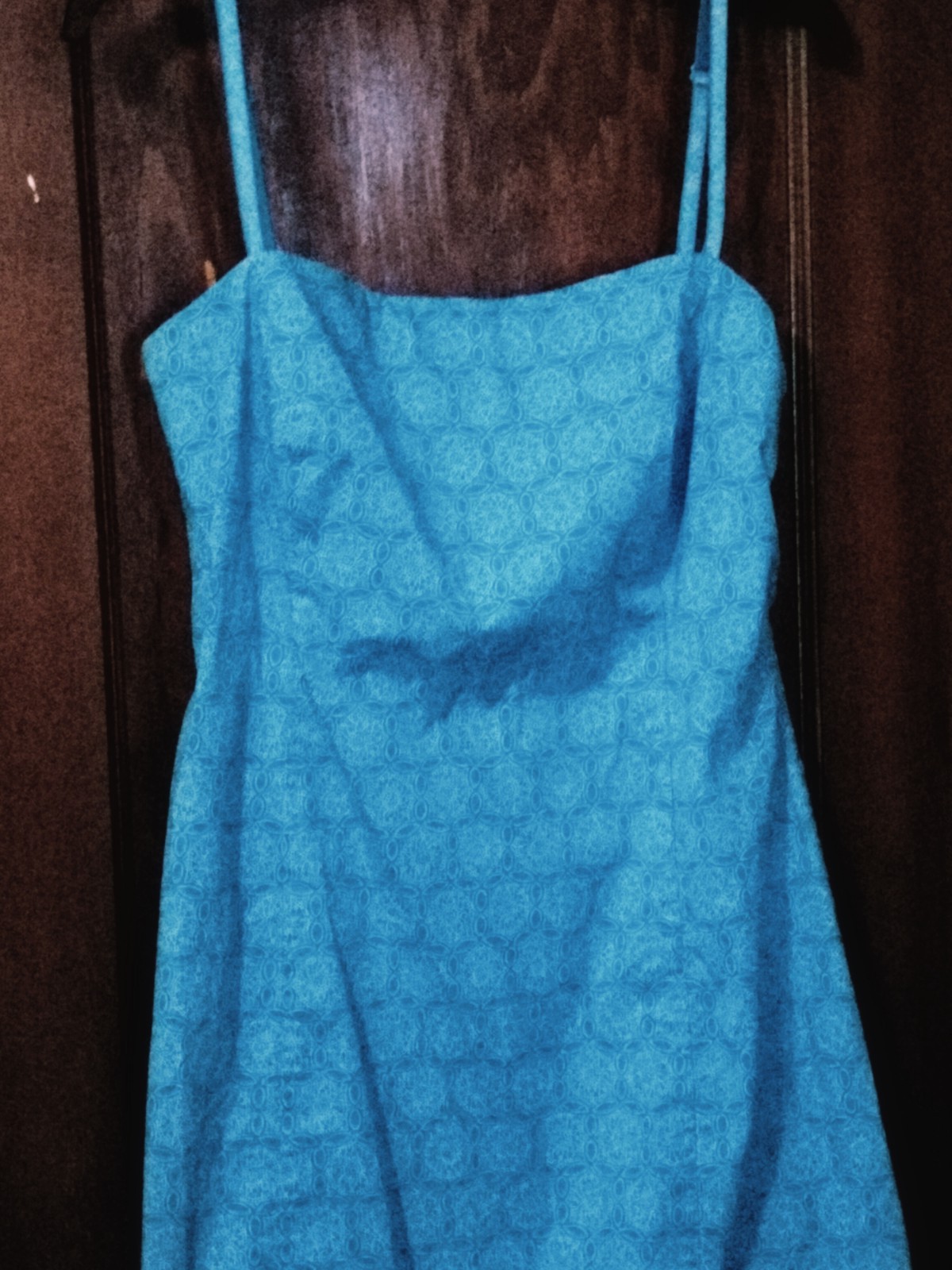 Vtg The Limited Stretch Aqua Dress Spandex Cotton Size 13 Y2K Summer