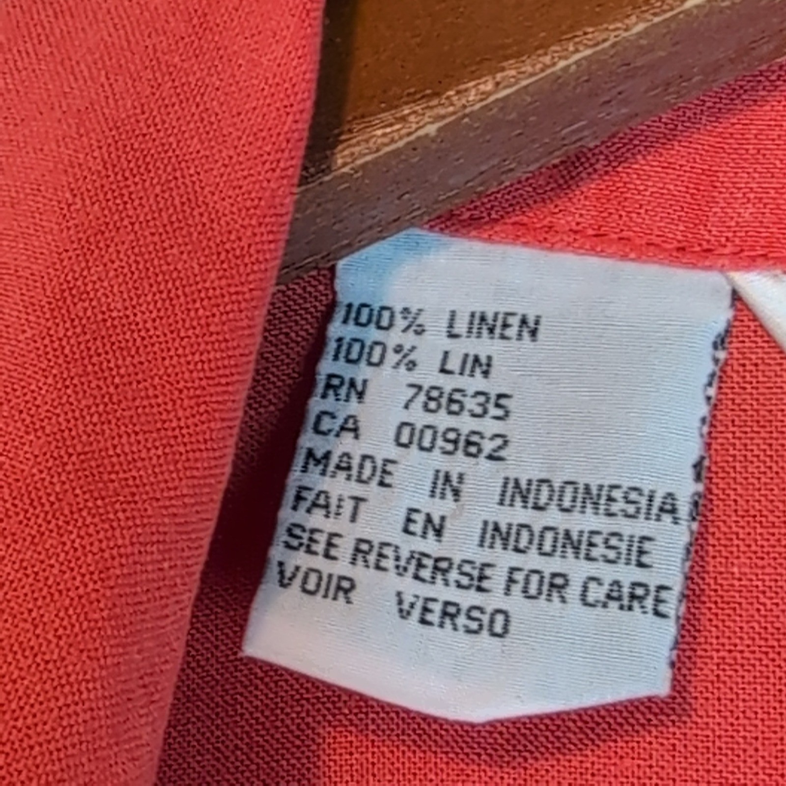 VTG Carlie’s Court Linen Shirt Coral Pink Shoulder Pads Sz 14 Cottagecore Light