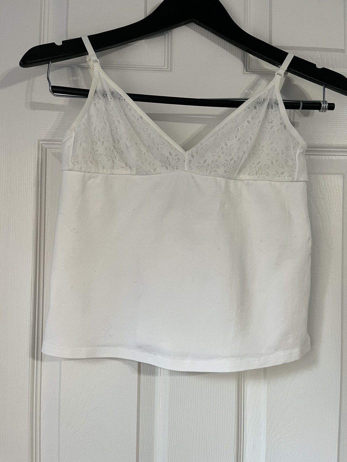 Vintage Victoria’s Secret pink Y2K Cotton Lace Cami White Off White Bralette 90s