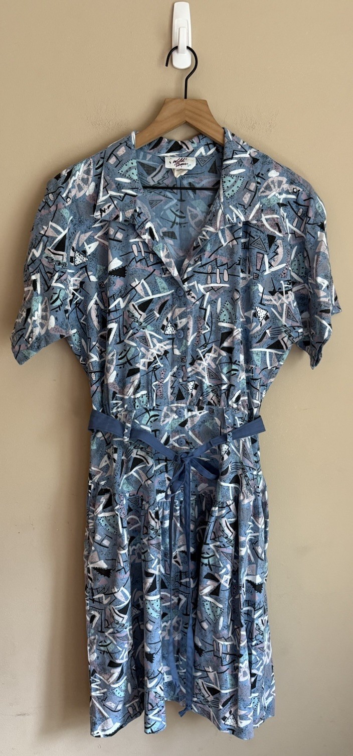 Dress Drop Waist Vintage 80s 90s Dress Floral Print Size Small Party