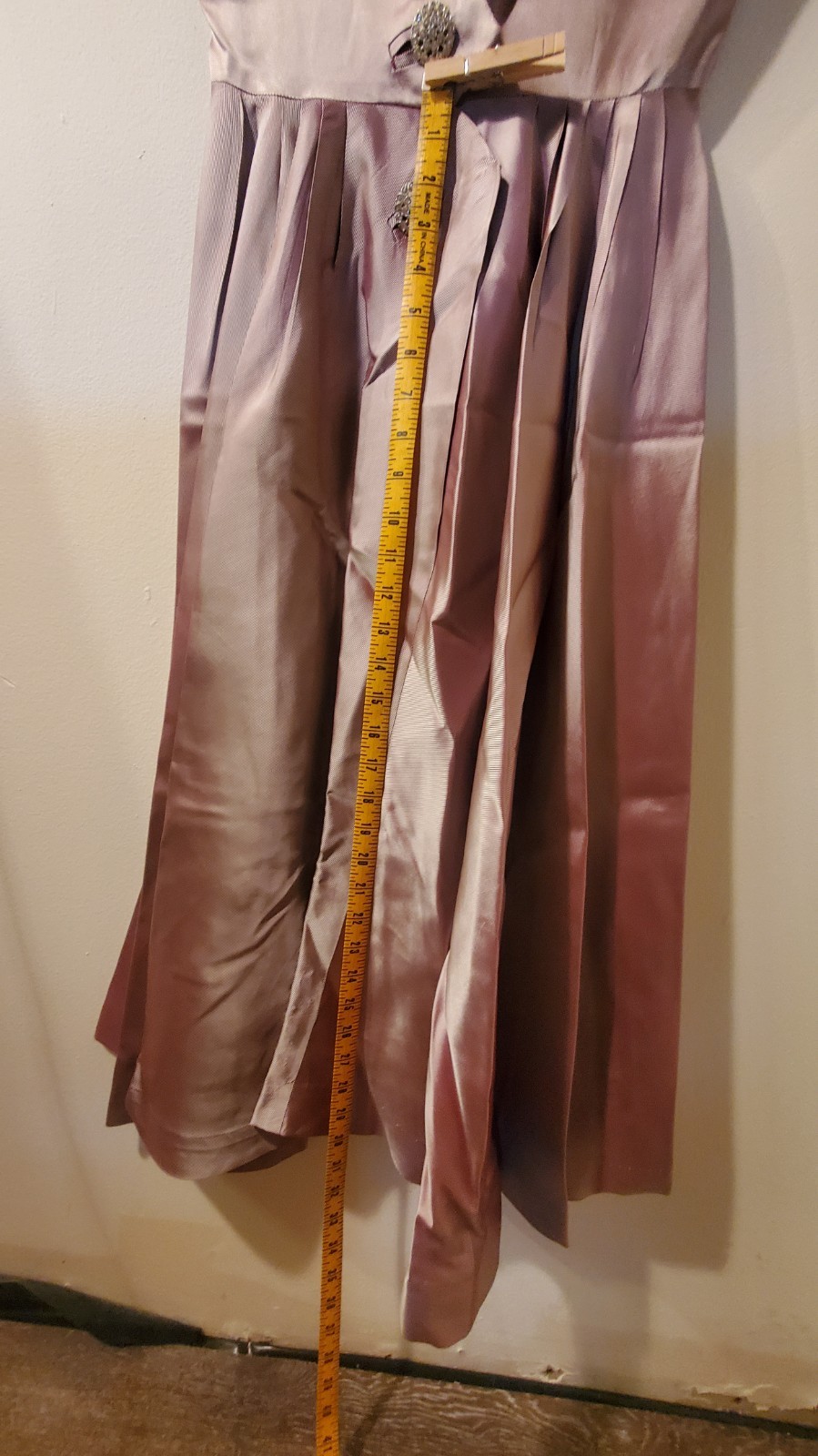 1950 Dress/Bolero Jacket Set Lavender Iridescent Taffeta with Rhinestone Buttons
