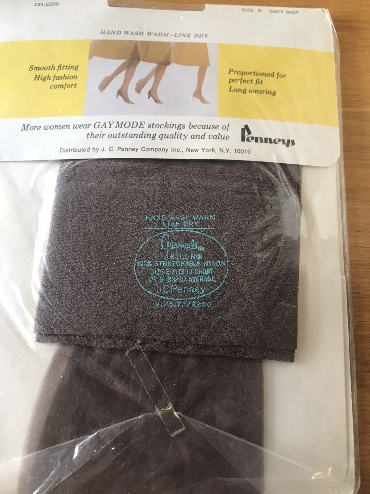 Vtg Gaymode Stockings Agilon Seamless Size B Grey Mist 10 Short 9 1/2-10 Avg NEW