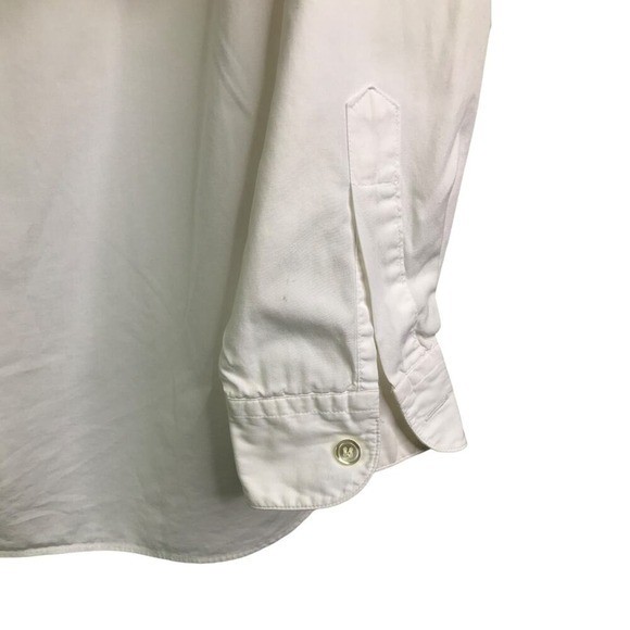 Vintage Button Down Top L Women White Coastal Yacht Club Resort Preppy Cottage