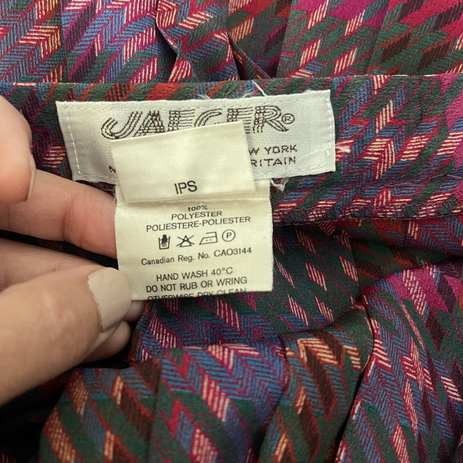Vtg 80s Jaeger London Pleated Midi Skirt Plaid Purple Dark Academia Preppy 10