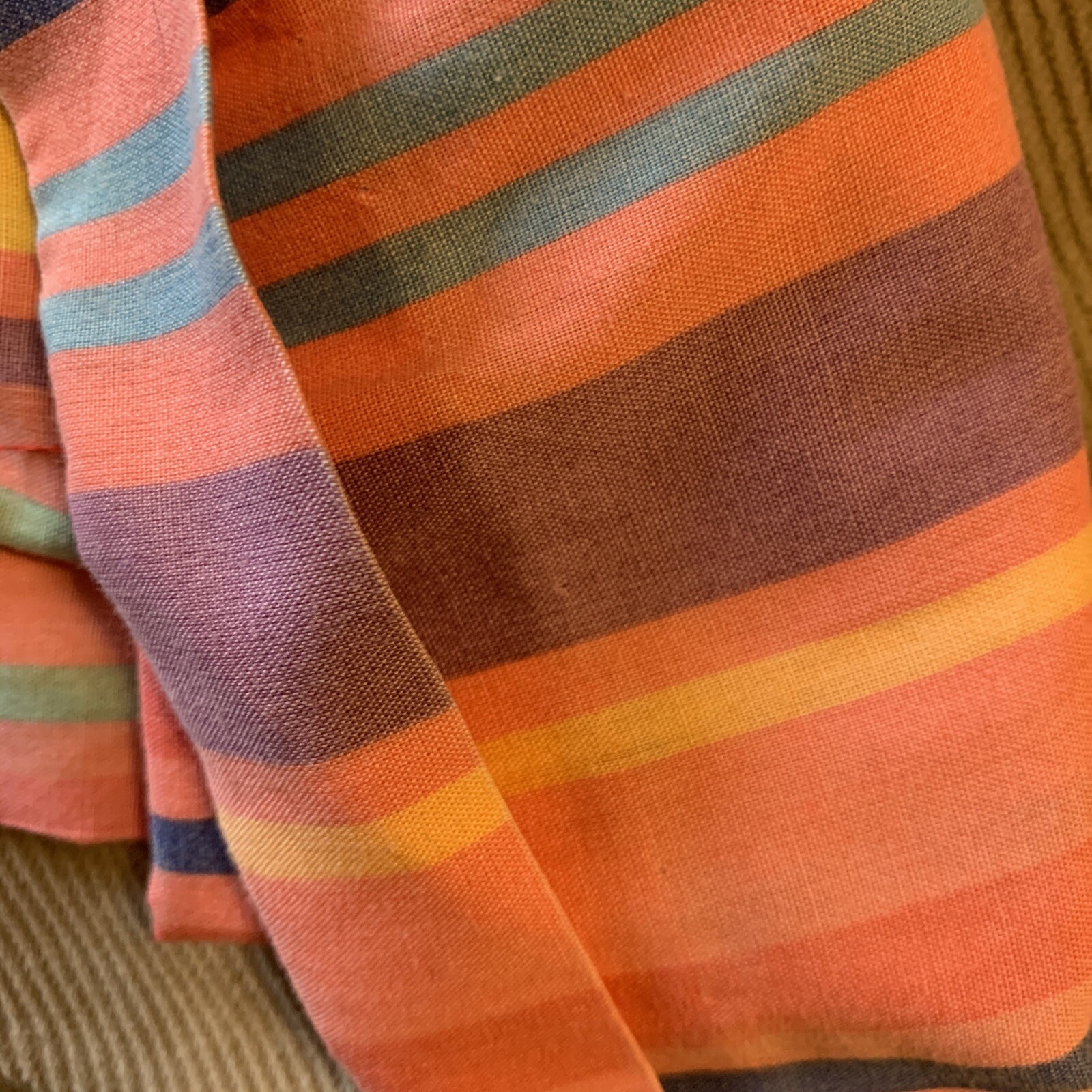 Vintage Button Up 70’s EBER San Francisco Top Pastels Striped Women’s Small ?