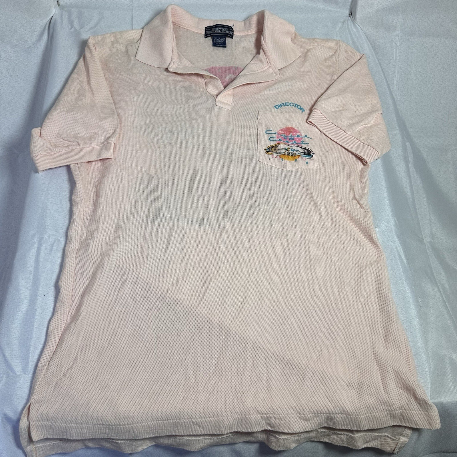 1988 SANTA CRUZ Car Show Women’s Polo 1/4 Button Shirt Sz (L) Pink “DIRECTOR”