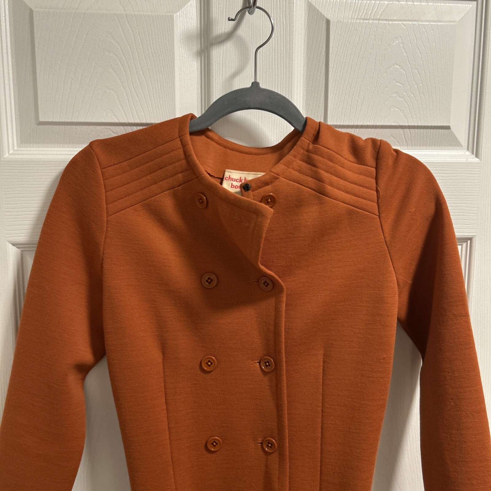 Vintage 70s jumper burnt orange color Chuck Howard boutique damage see DAMAGE