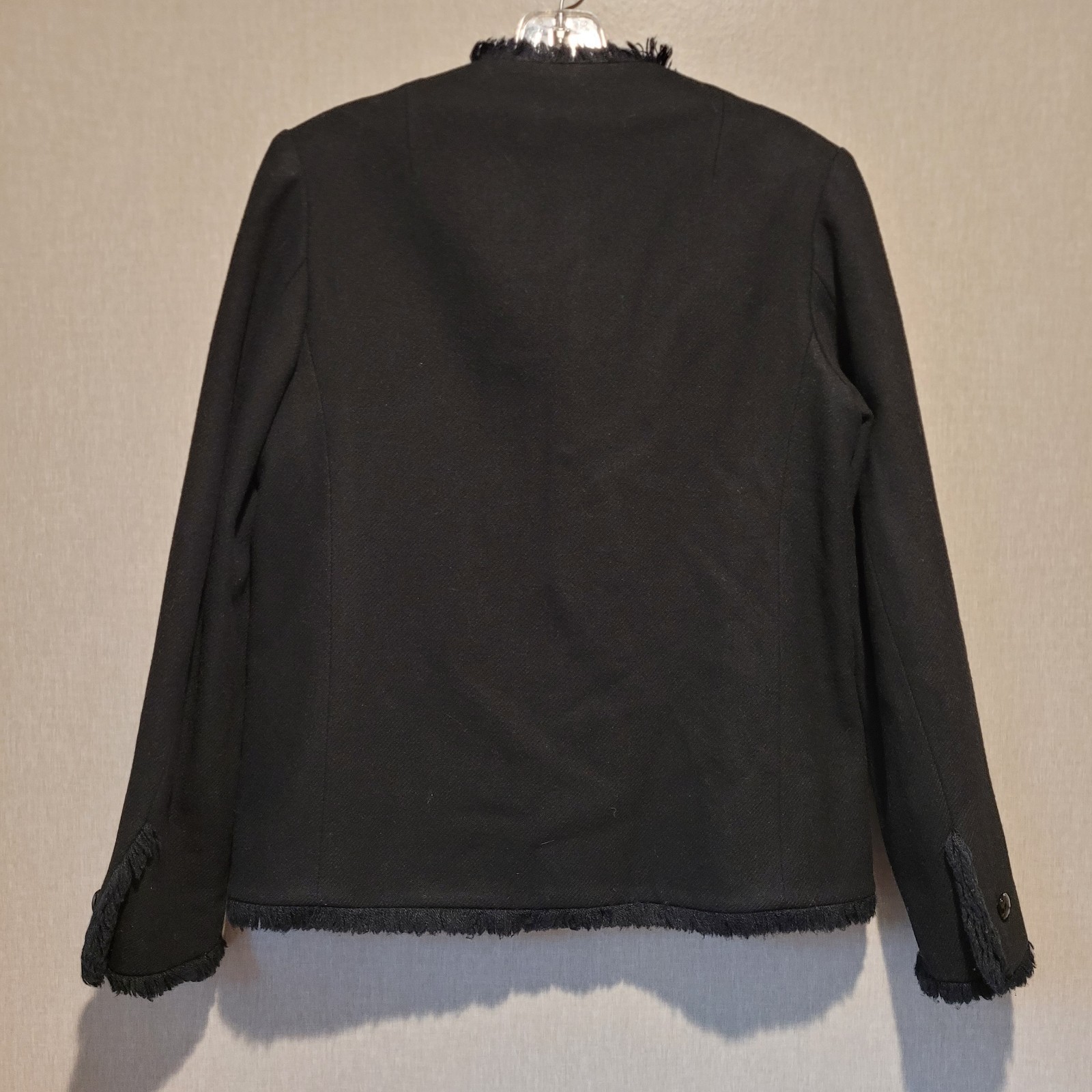 VTG 1960s Cardinal Detroit Fringe Jacket Womens S M Black Mod ILGWU Mid Century
