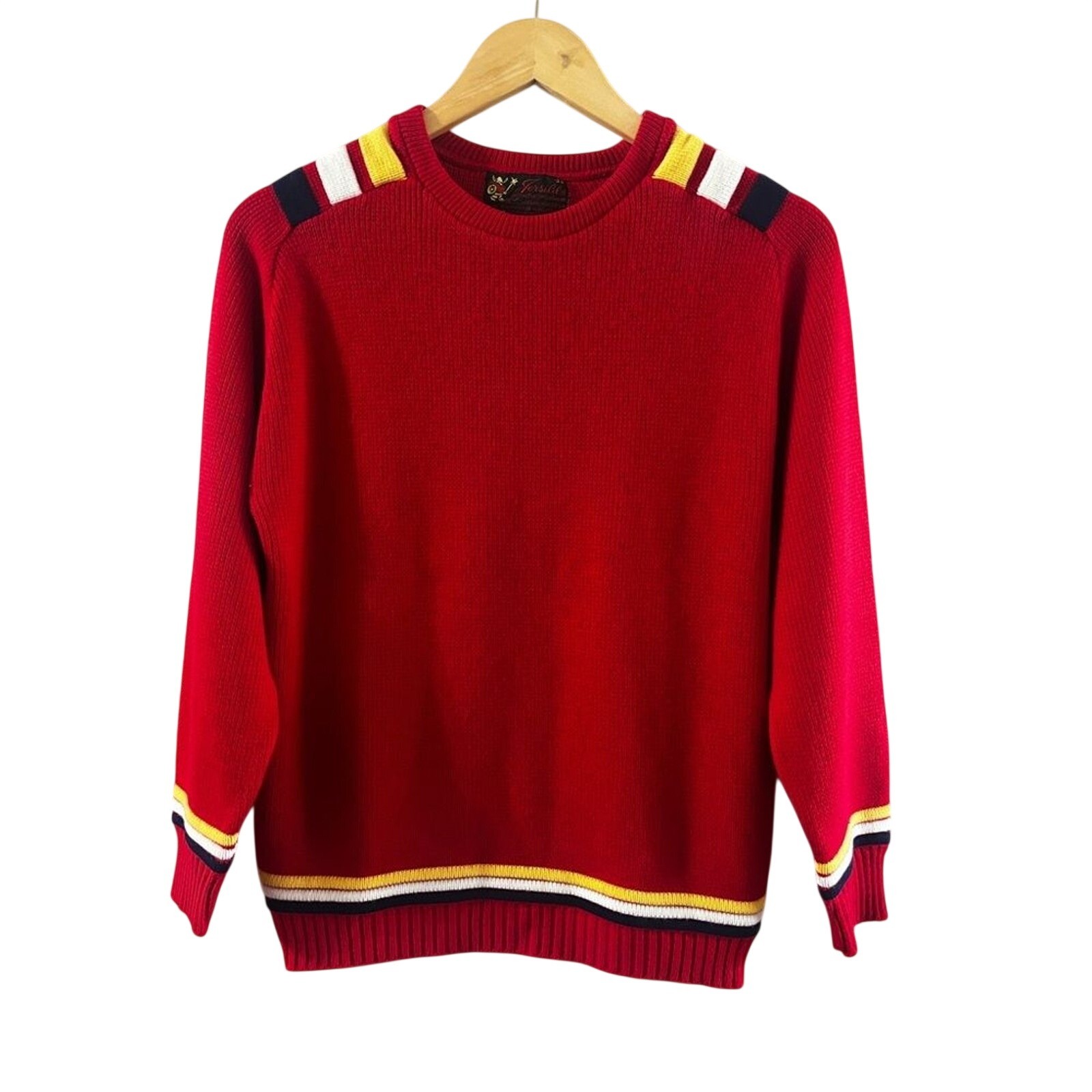 Vintage Jersild Women’s SZ 38 Small/Medium Red Sweater Striped Sporty Ski Retro