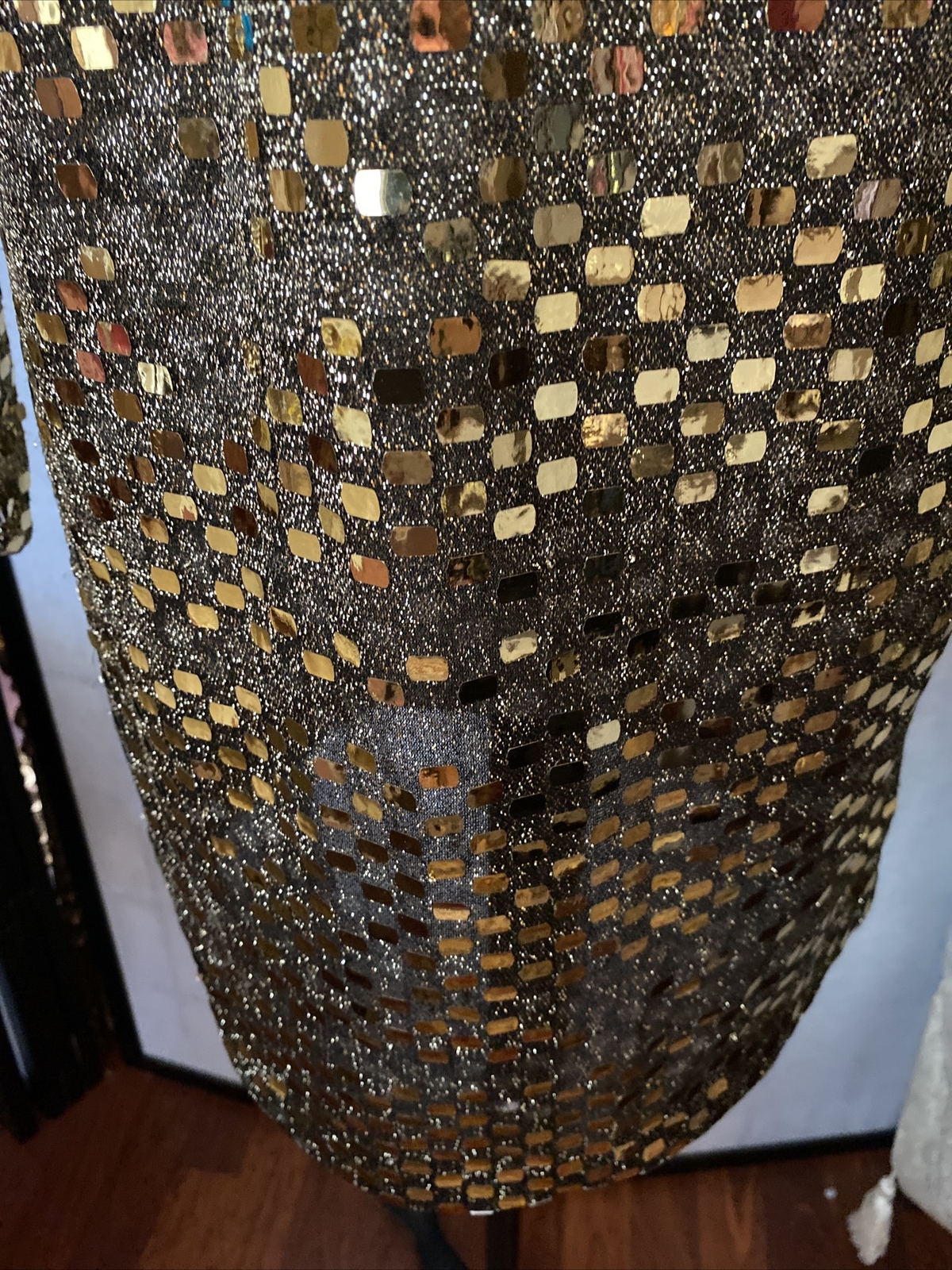 VTG 80s Kathleen Usherwood Periphery Nieman Marcus SHEER BLING Cocktail Dress S