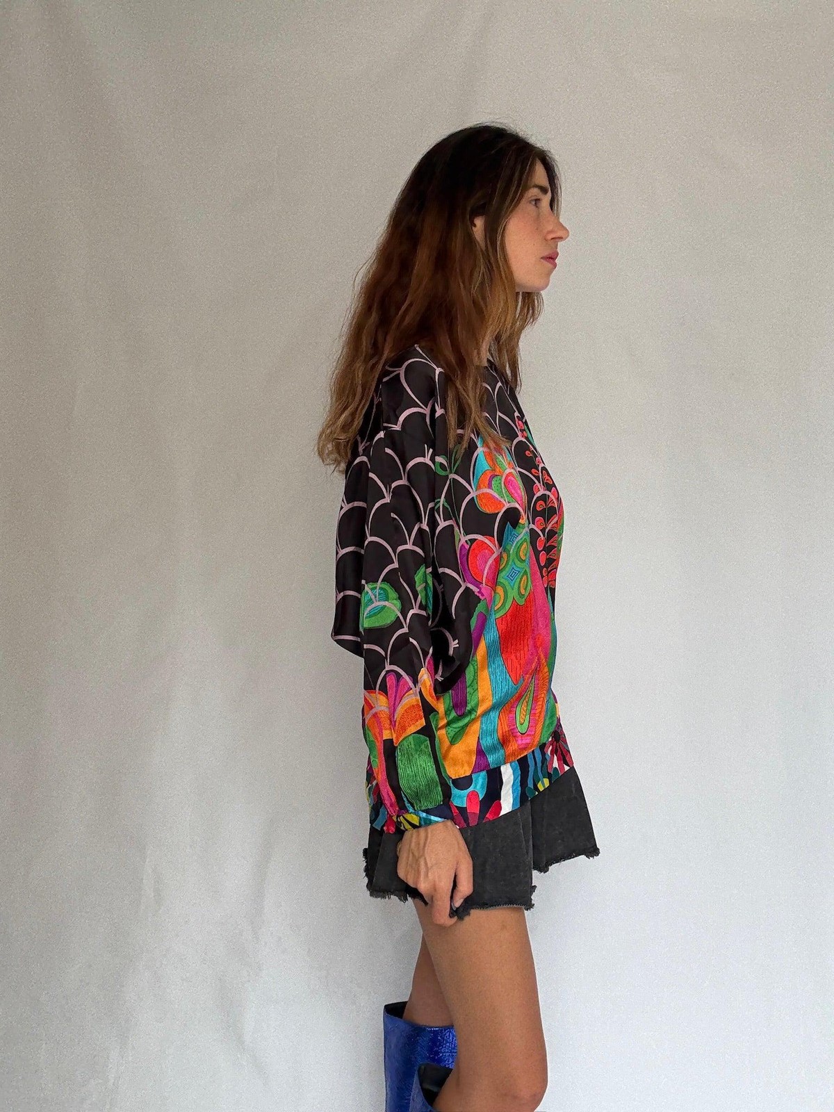 Desigual tunic top with psychedelic floral print US letter size L