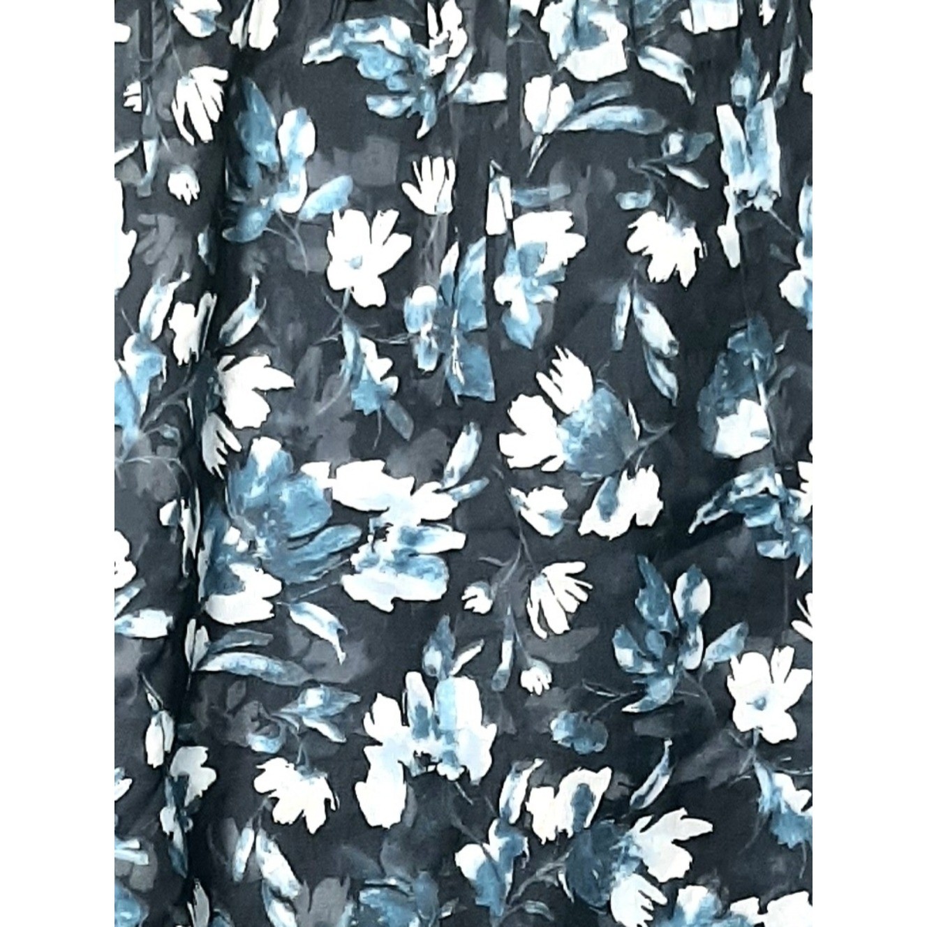 Abercrombie Blue Floral Blouse Large Romantic Cottagecore Coastal Grandmother