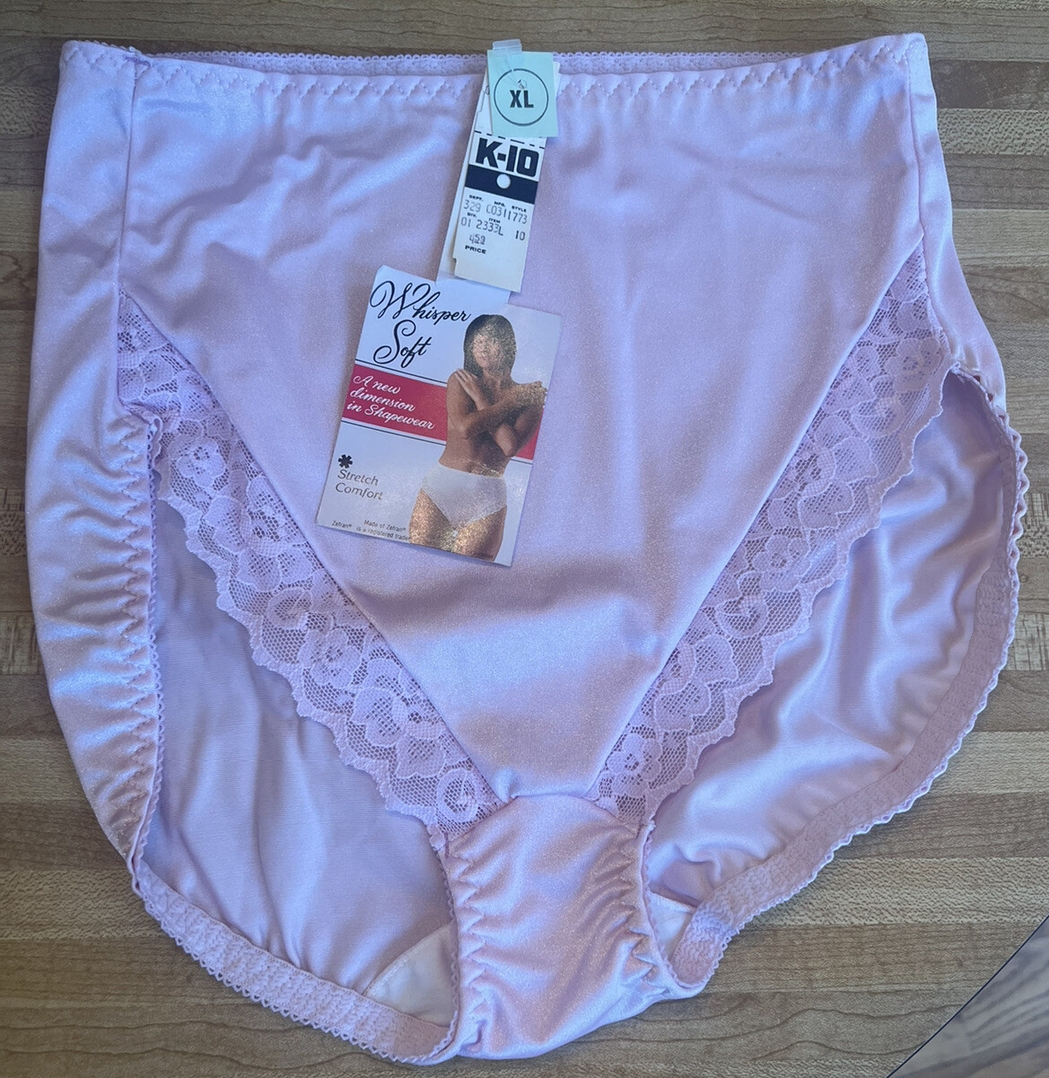 Vintage Whisper Soft Satin Panty Lace Sissy XL Pink Purple Tricot With Tags