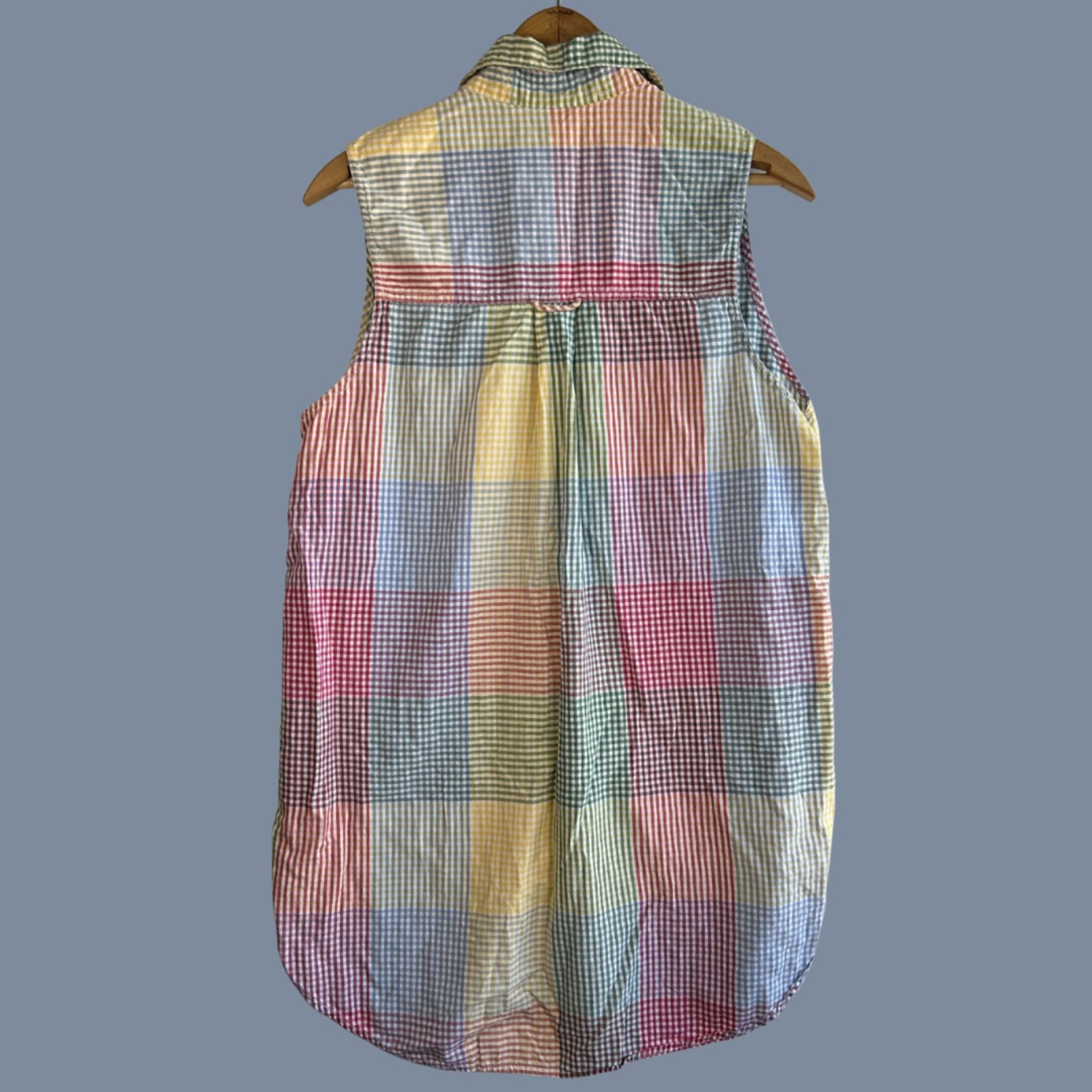 Vintage Earth Angels Sleeveless Plaid Button Front Shirt Dress