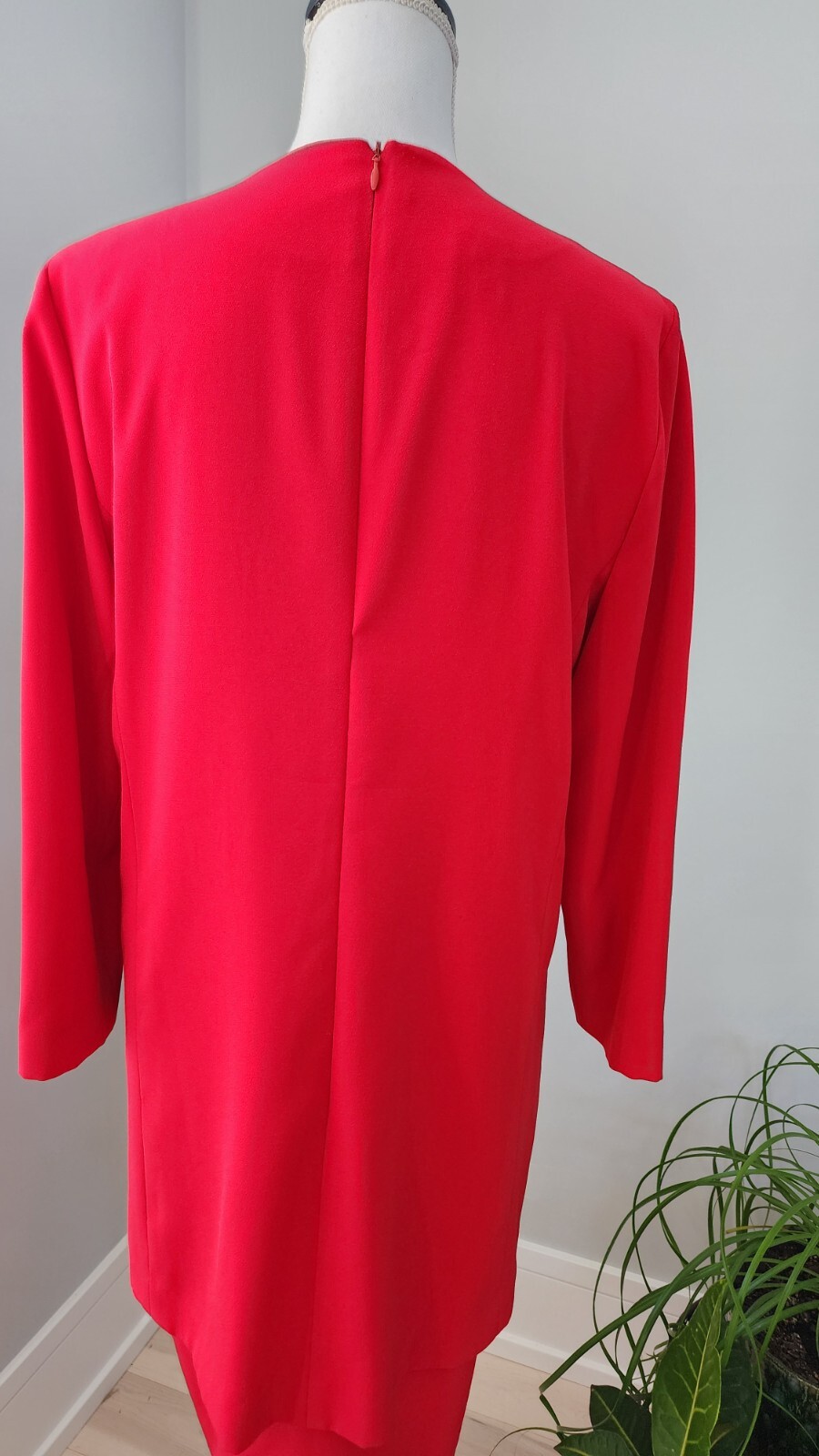 Vintage 1990s Rena Rowan for Saville Red 3/4 Sleeve Sheath Dress Size 10