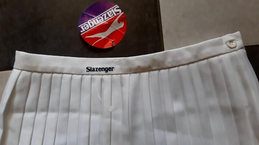 Vintage 80s SLAZENGER SportsWear White Skirt Tennis It-46 GB-14 Fr-42