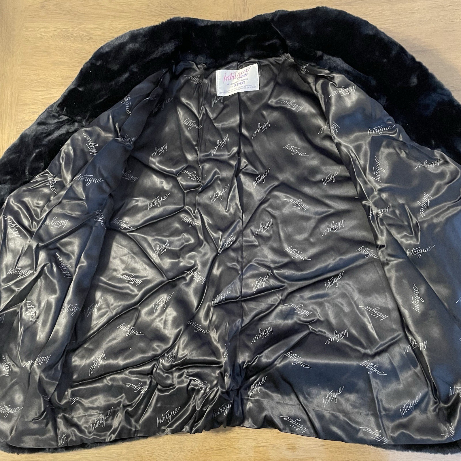 Vintage Intrigue By Glenoit Luxury Faux Black Fur Coat