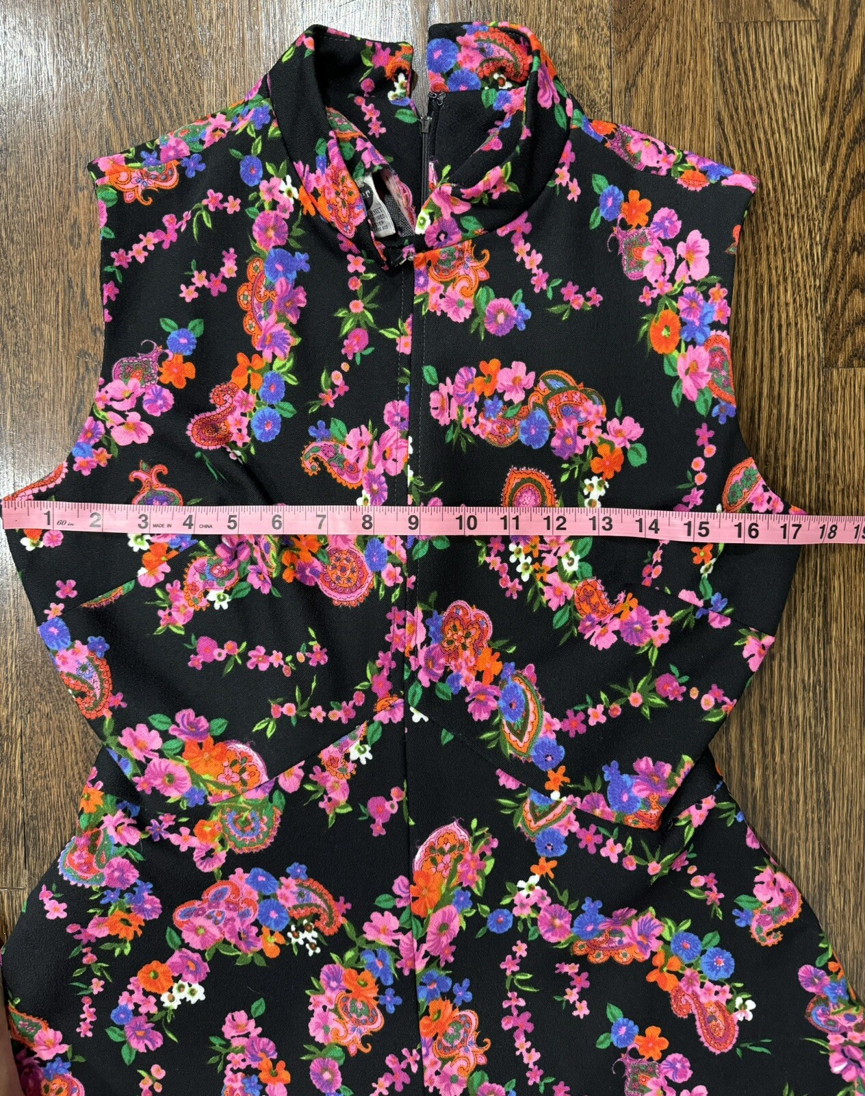 Vintage 70’s It’s Better X Floral Mod Retro Hippie Long Maxi Dress Double Knit