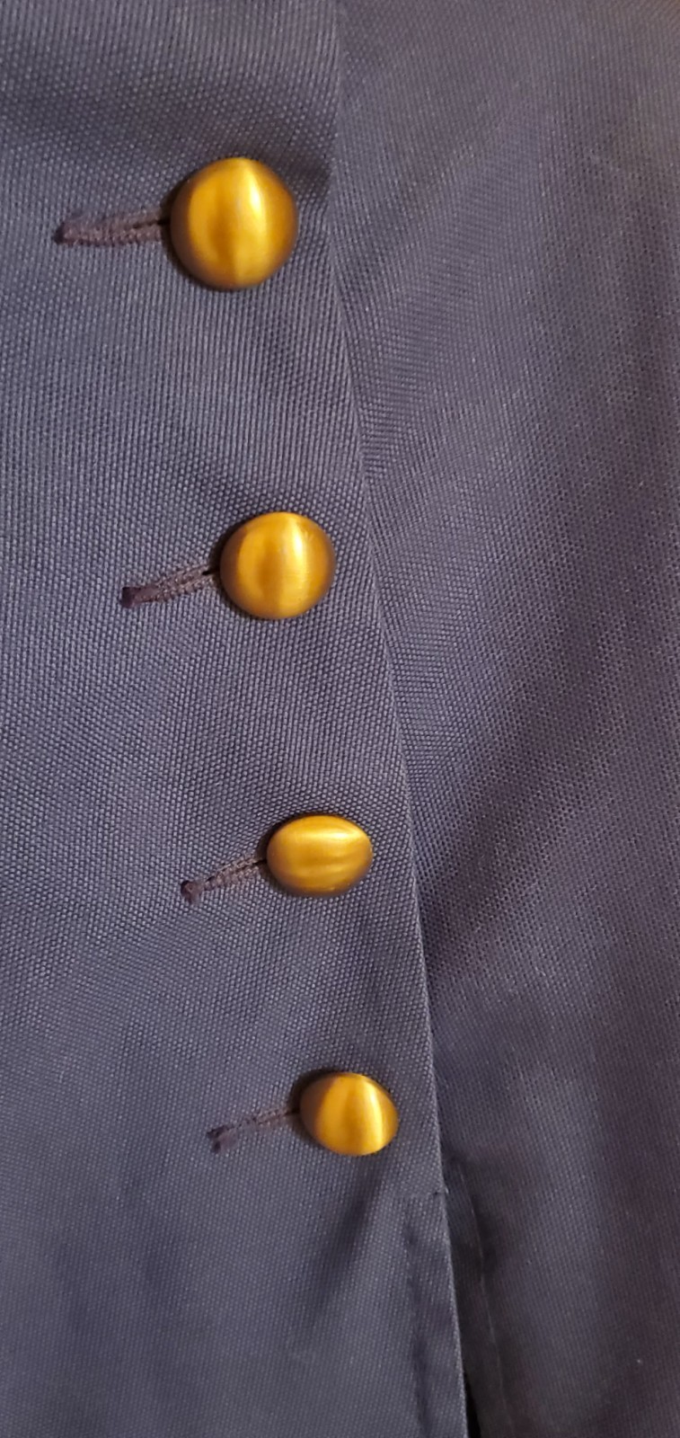 Vintage 60s Jerold Rain Coat Cape Mini Navy Military Gold Buttons Mod Go-Go