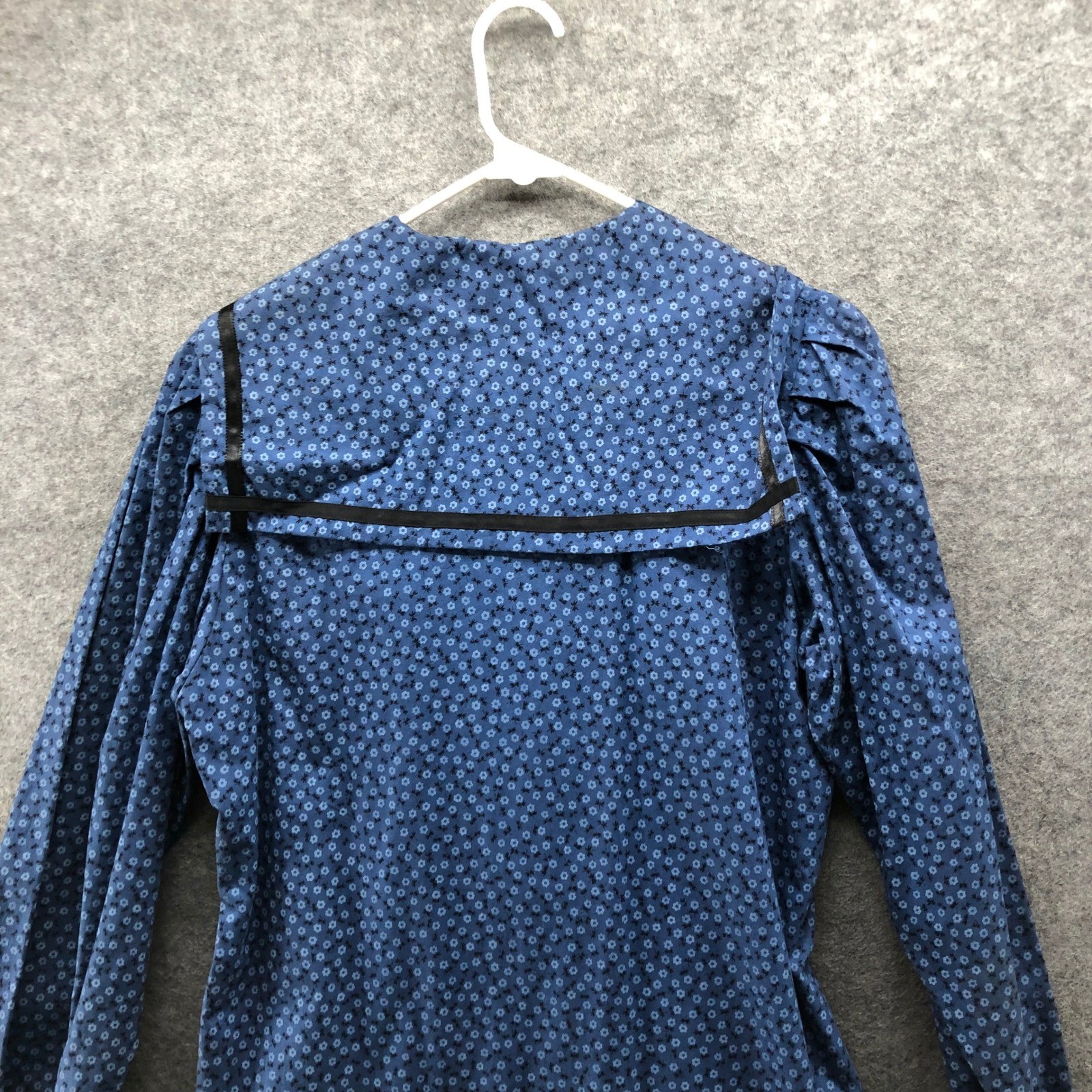 VTG Norman Shirtmakers Nightgown 12 Sailor Collar Drop Waist Dress Blue Floral