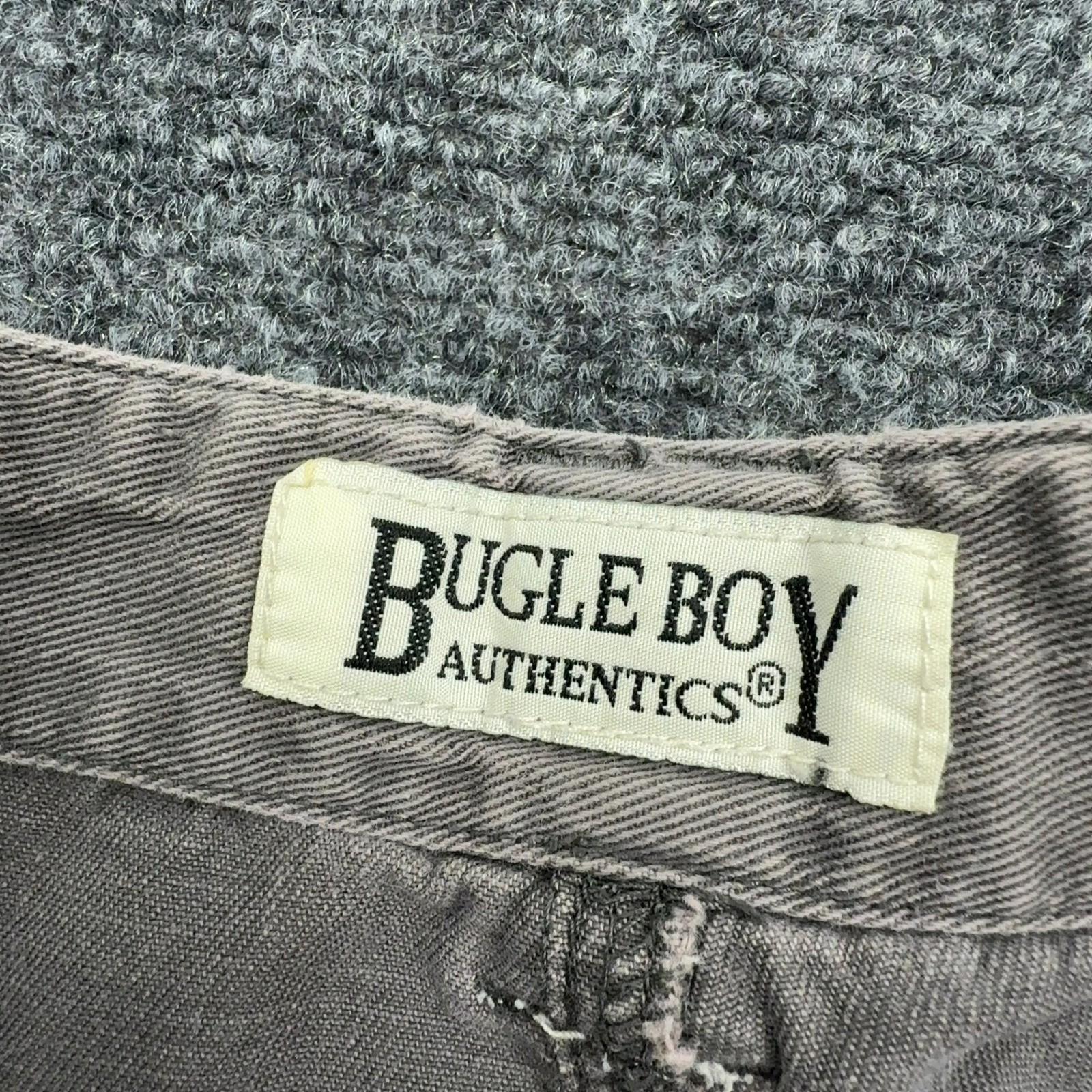 Vintage Bugle Boy Cargo Pants Women 27 Gray Cotton Baggy Workwear Y2K Streetwear