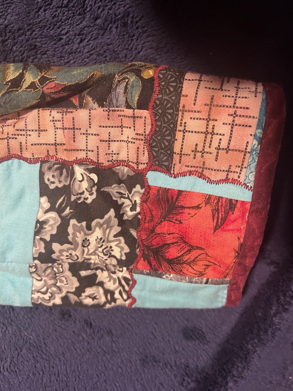 Handmade Patchwork Women’s Jacket Flowers Cats Plants Large Vintage