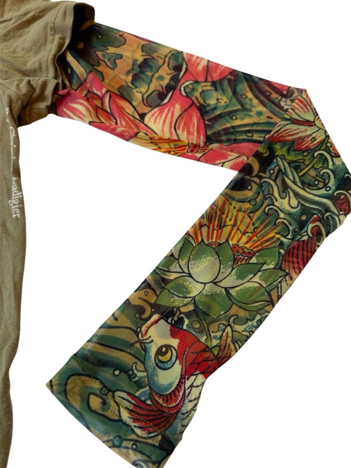 Vintage Y2K Ed Hardy Christian Audigier Mesh Tattoo Sleeve Love Kills Slowly Top