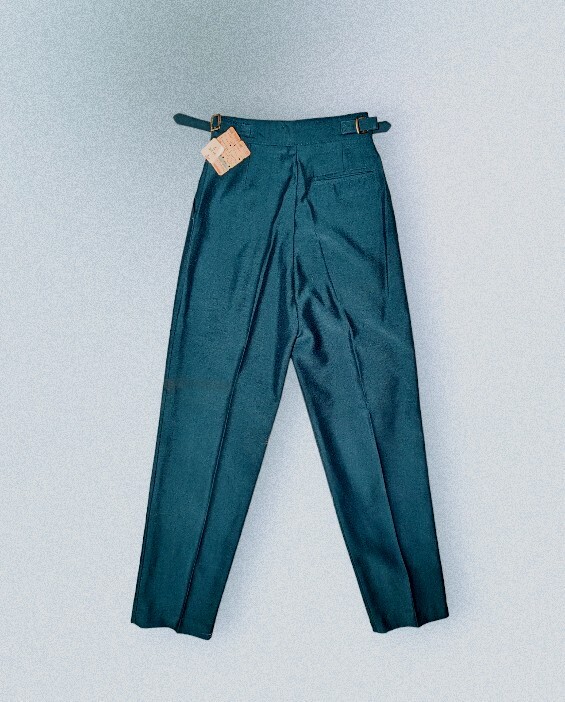 NWT Vintage FOXMOOR Teal Green Dress Pants HIGH WAIST Straight Leg Juniors Sz 7